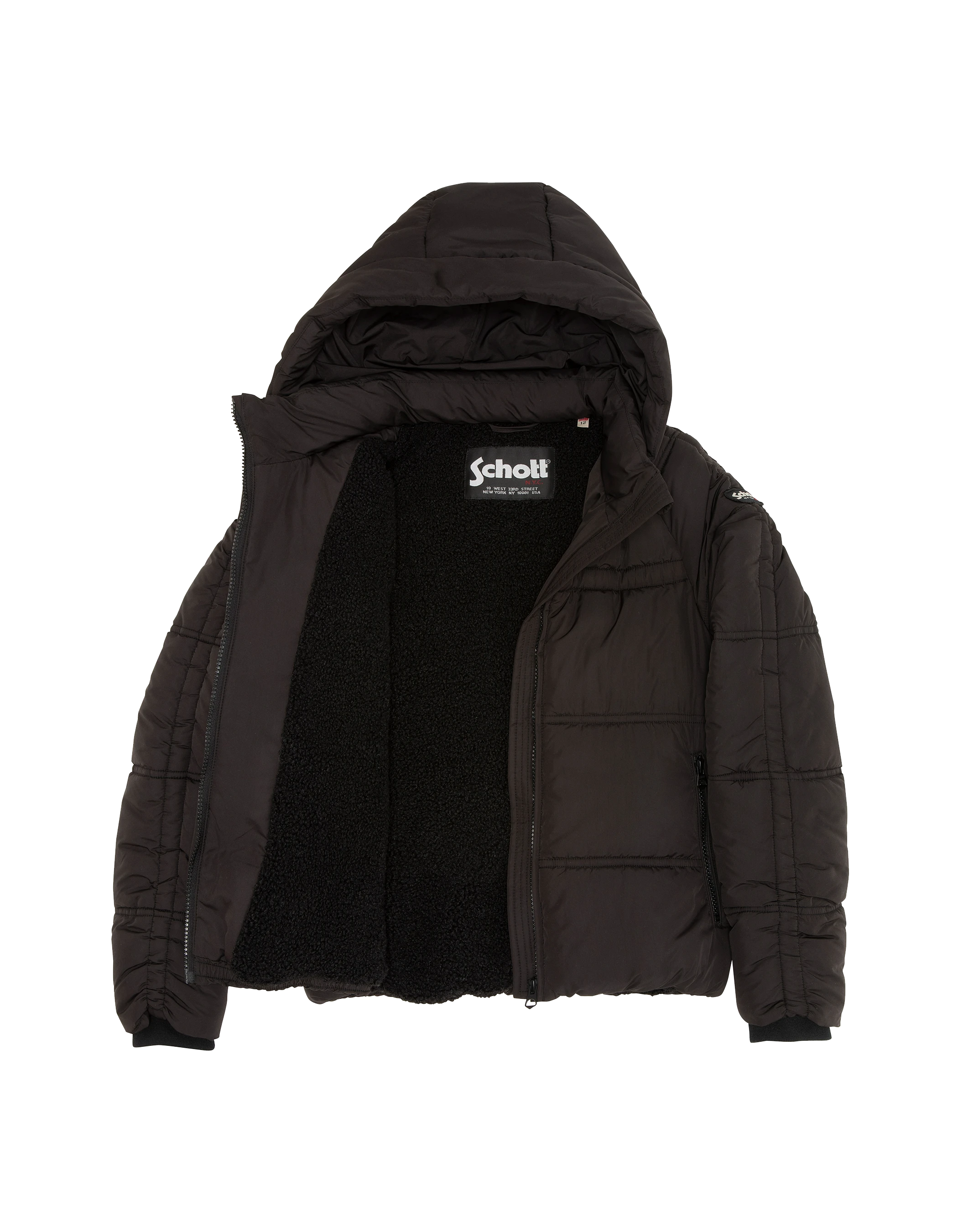 Chaqueta negra con niño sherpa forrado-6