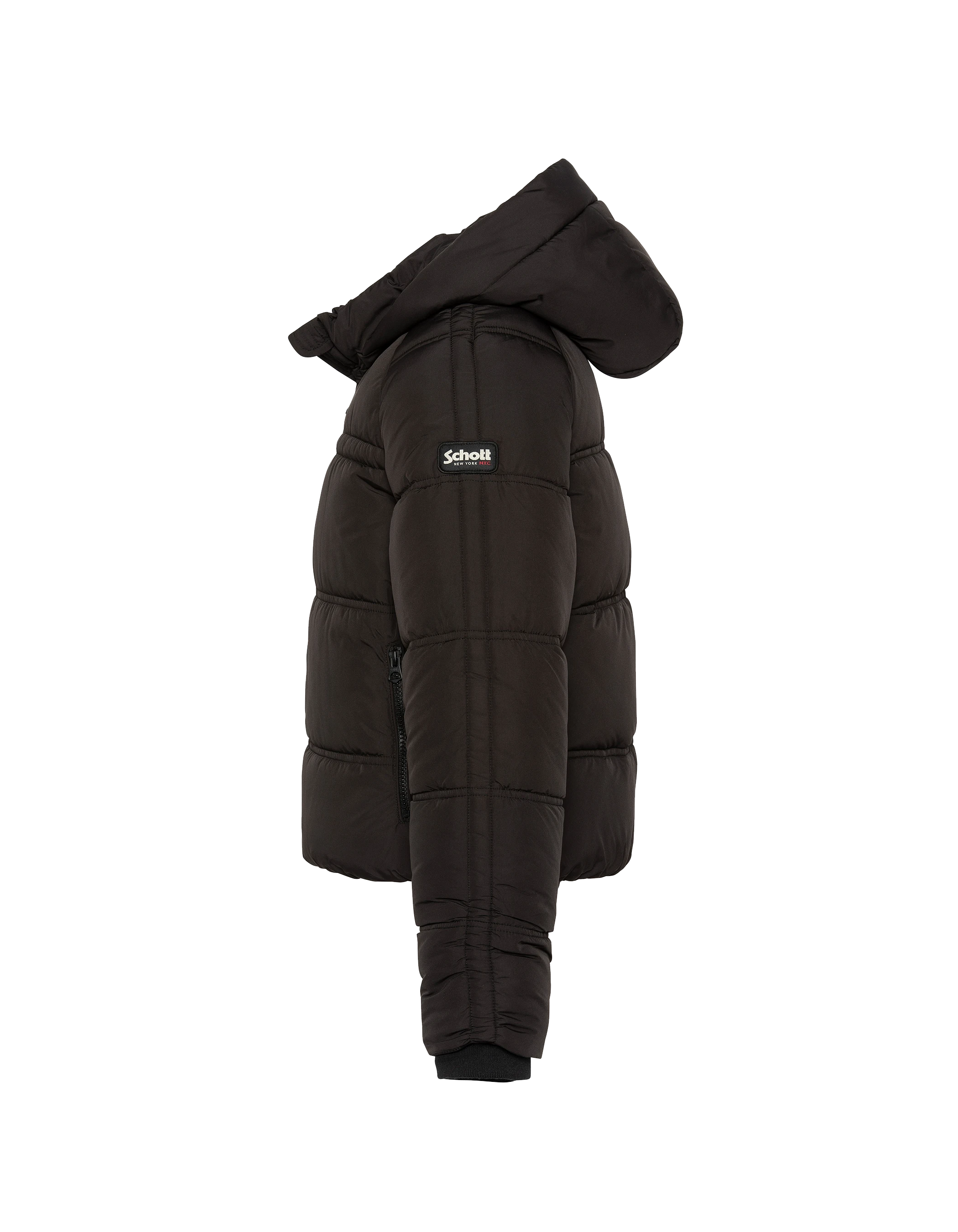 Chaqueta negra con niño sherpa forrado-7