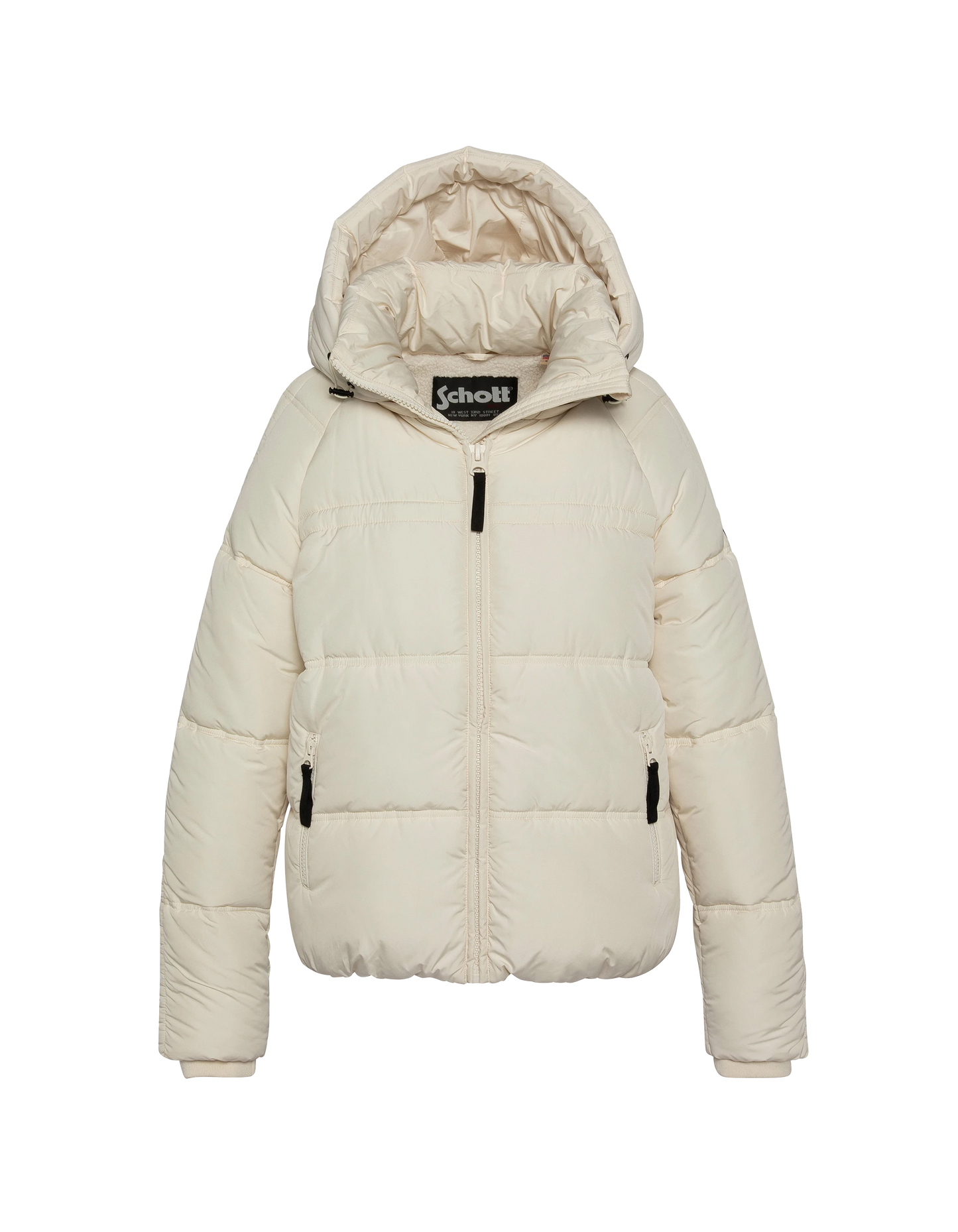 Giacca nera rotta con colletto di pelliccia in finto rimovibile