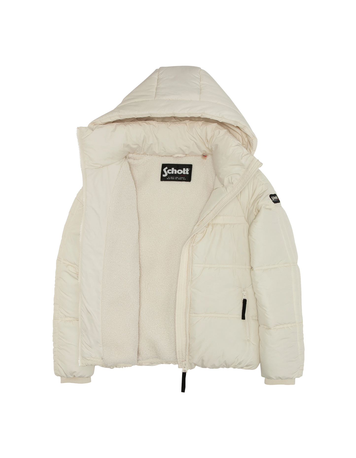 Giacca nera rotta con colletto di pelliccia in finto rimovibile