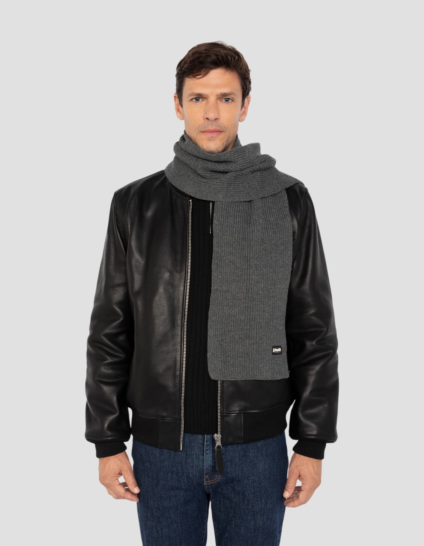 Sciarpa antracite in mesh a coste