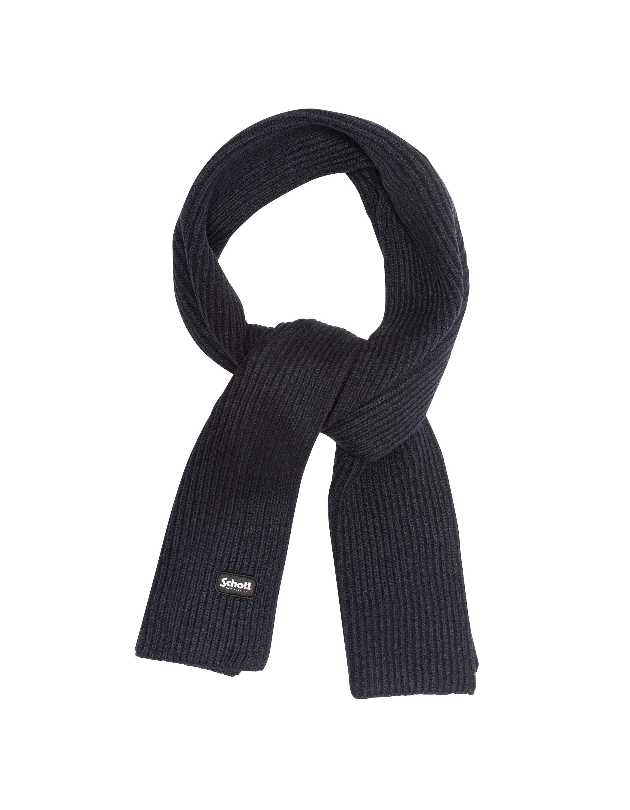 Sciarpa blu scuro navy in mesh a coste-1