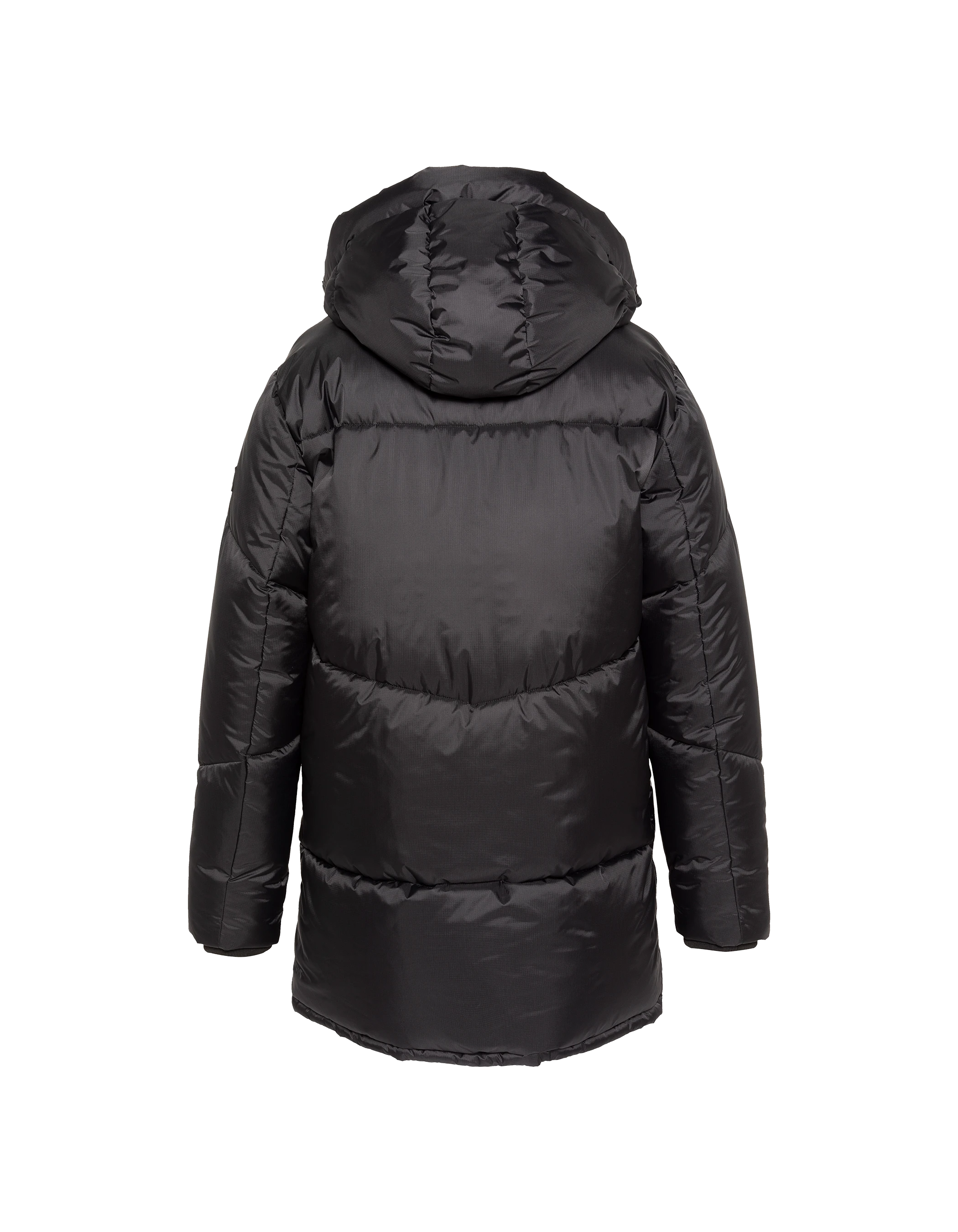 Langer schwarzer Parka mit Kapuze-2