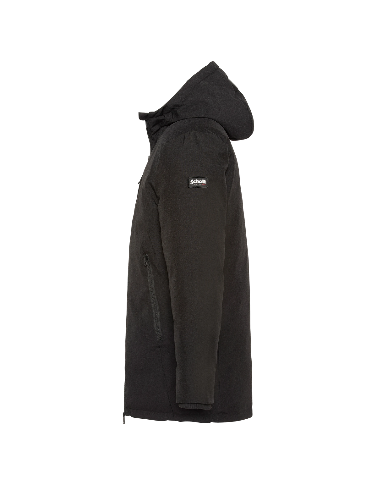 Manteau long à capuche noir-3