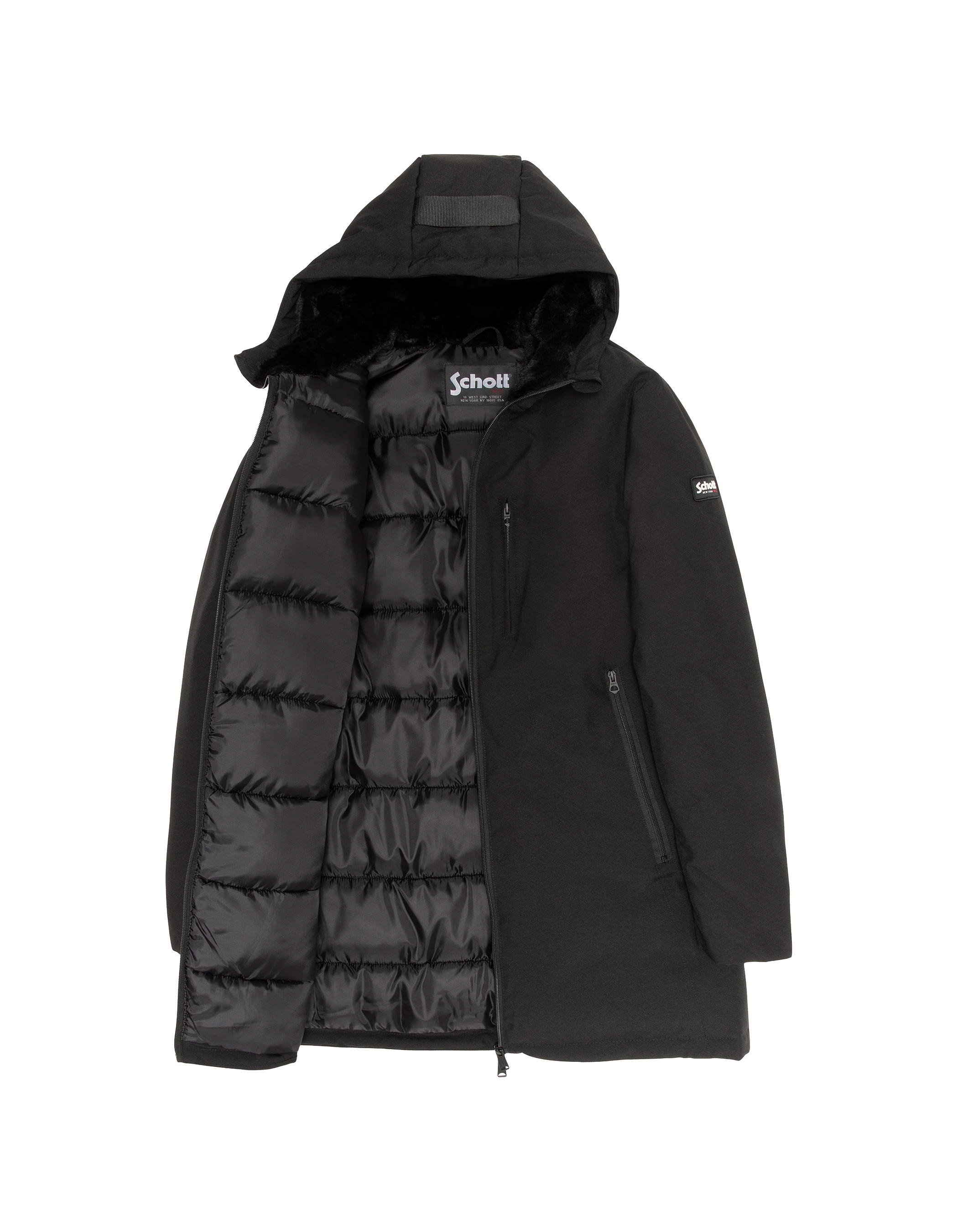 Manteau long à capuche noir-4
