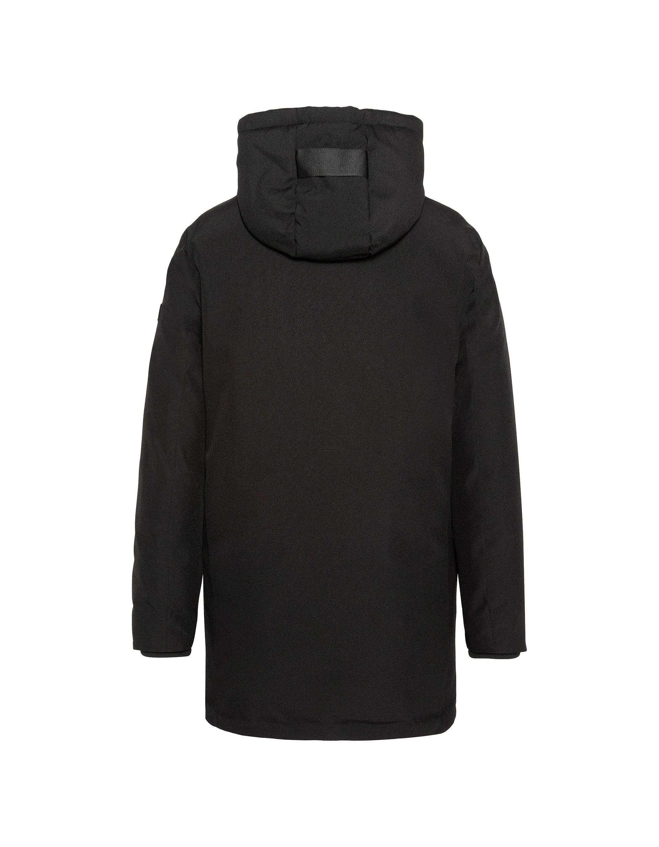 Manteau long à capuche noir-2