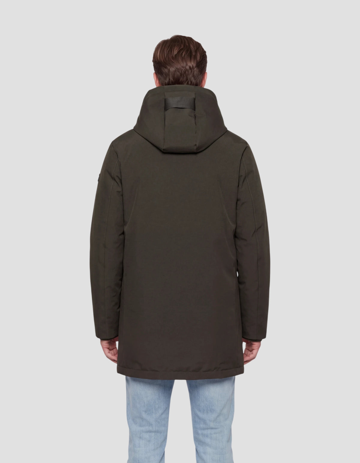 Long khaki hooded coat-4