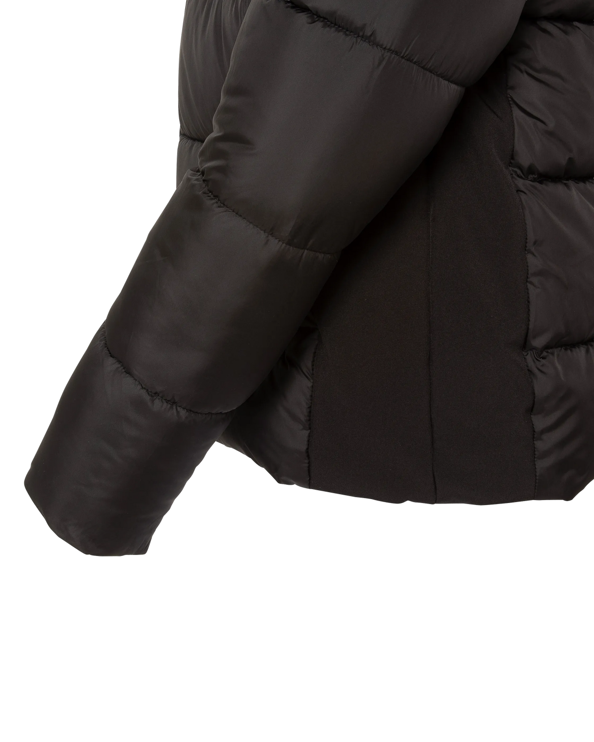 Blouson à capuche noir bi-matière-4