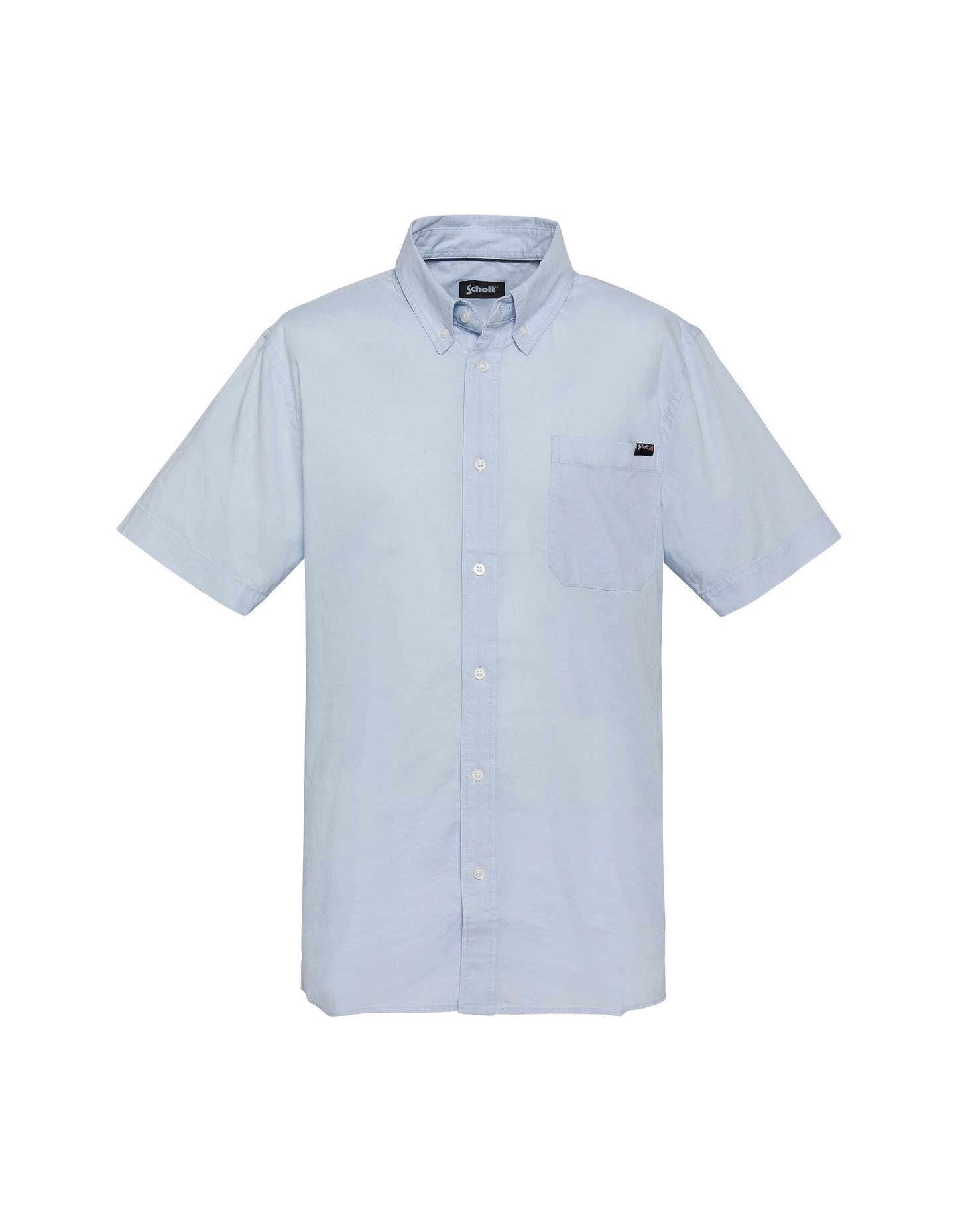 Shirt short sleeves blue with patch pocket