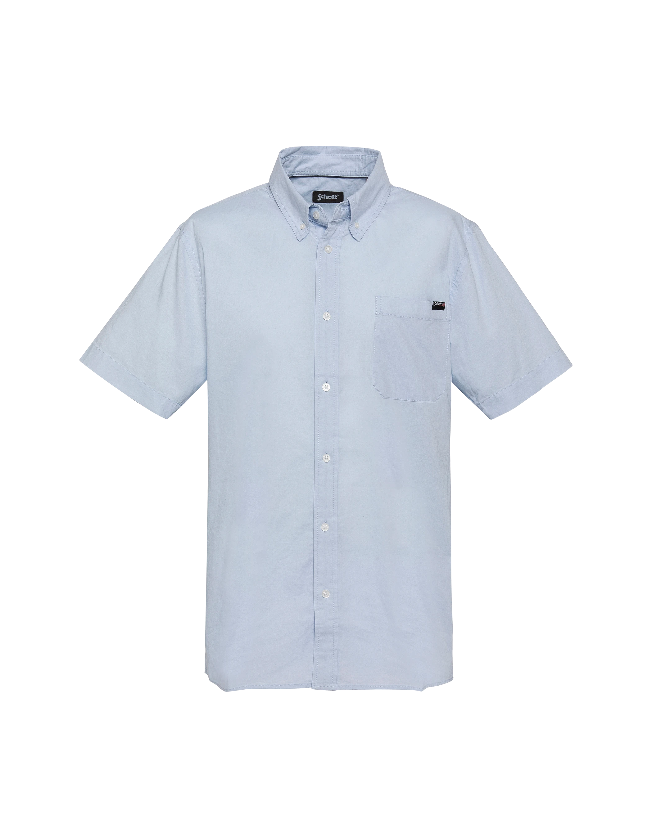 Shirt short sleeves blue with patch pocket-1