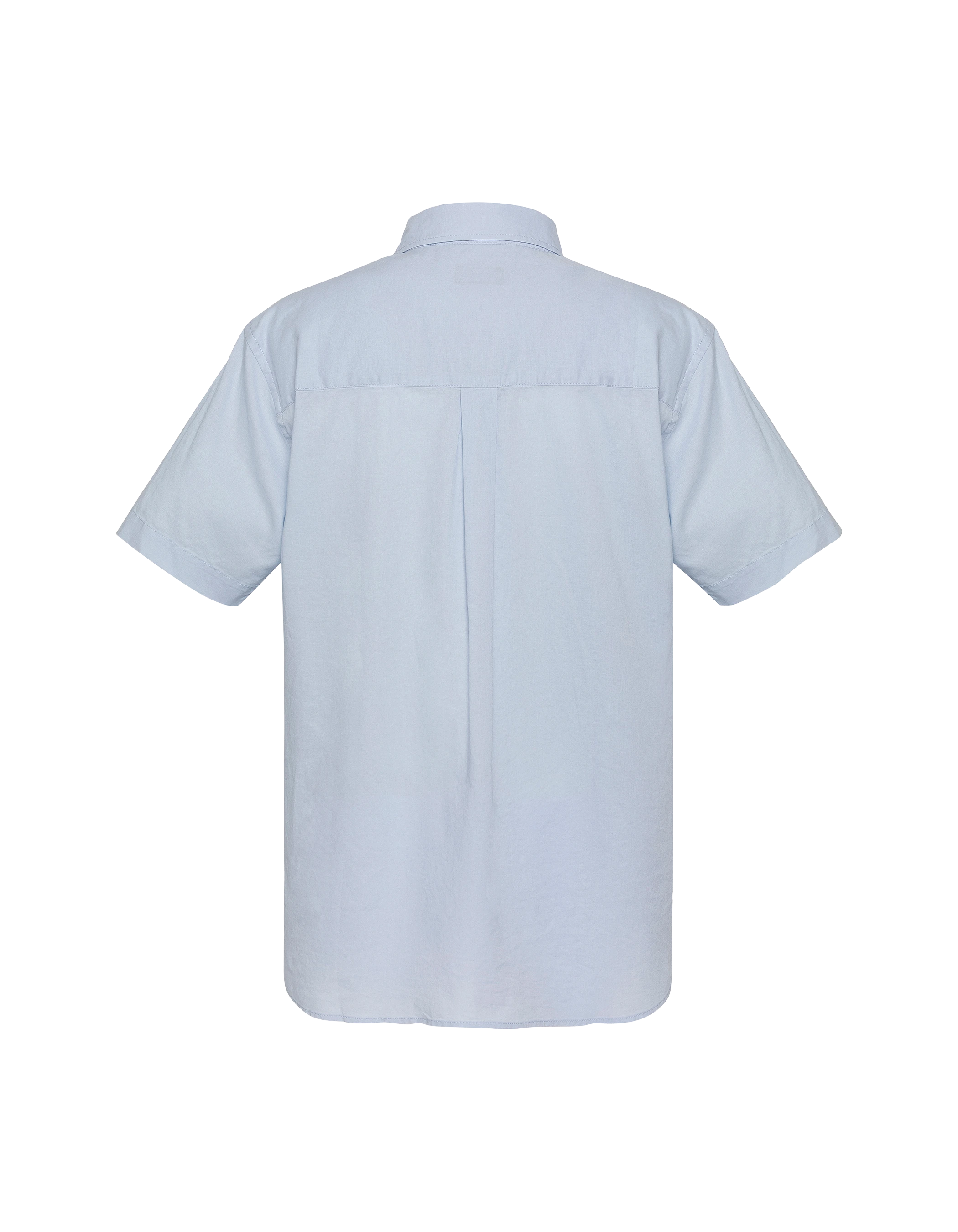 Shirt short sleeves blue with patch pocket-2