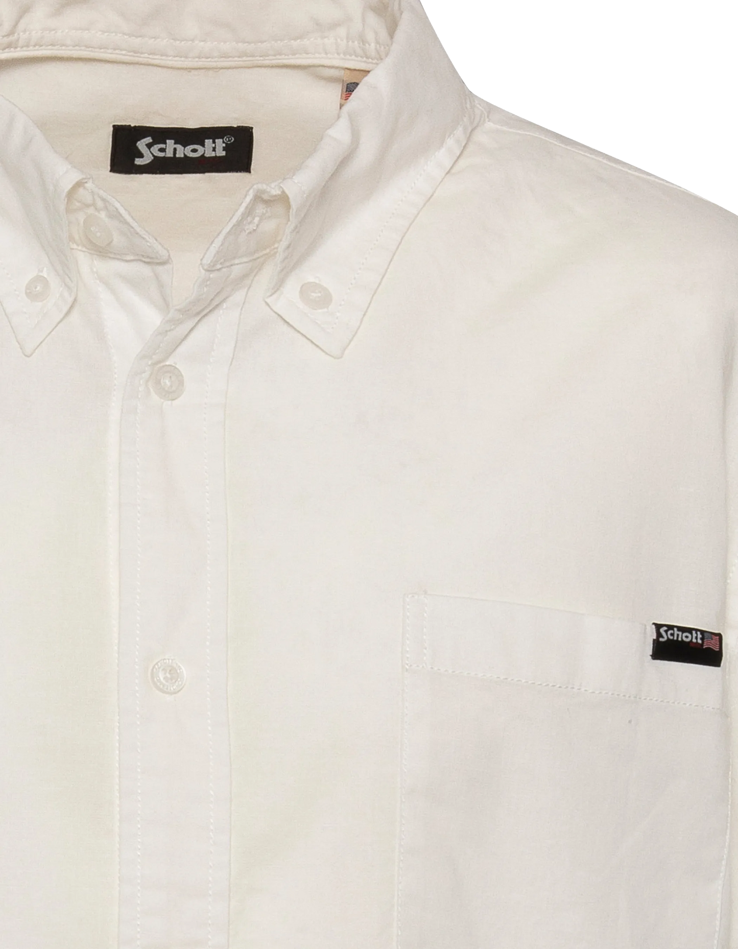 Shirt short sleeves white with patch pocket