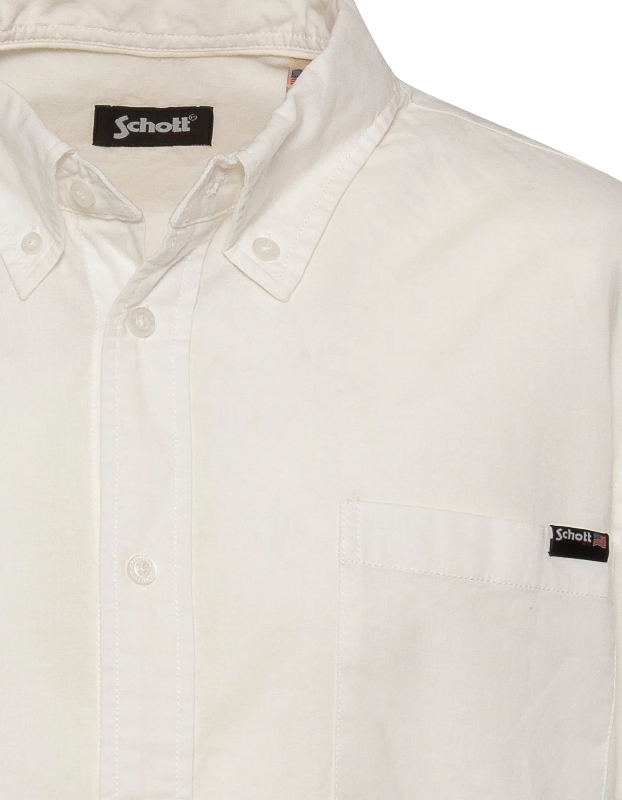 Shirt short sleeves white with patch pocket-3