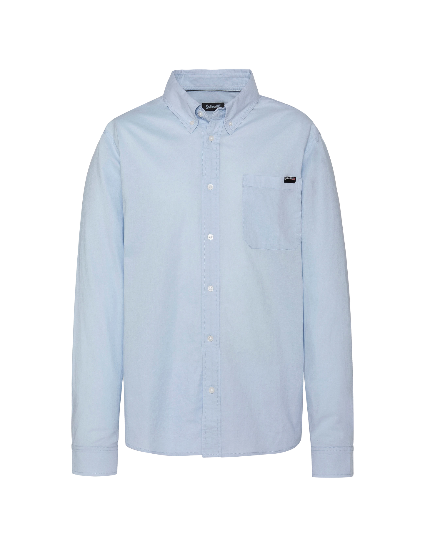 Shirt long sleeves blue with patch pocket