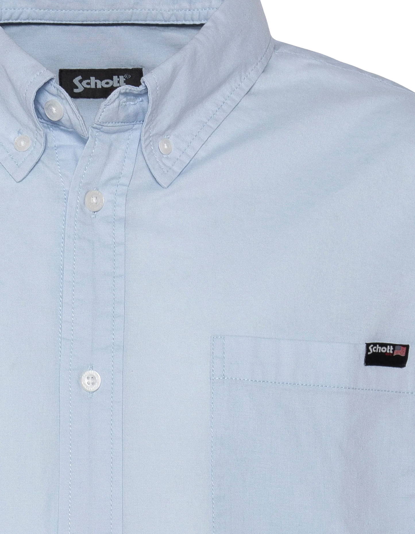 Shirt long sleeves blue with patch pocket