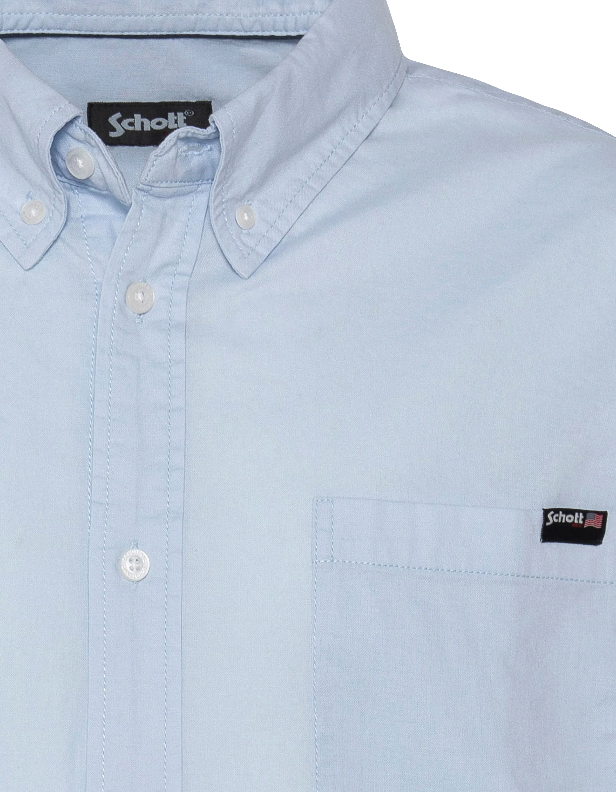 Shirt long sleeves blue with patch pocket-3