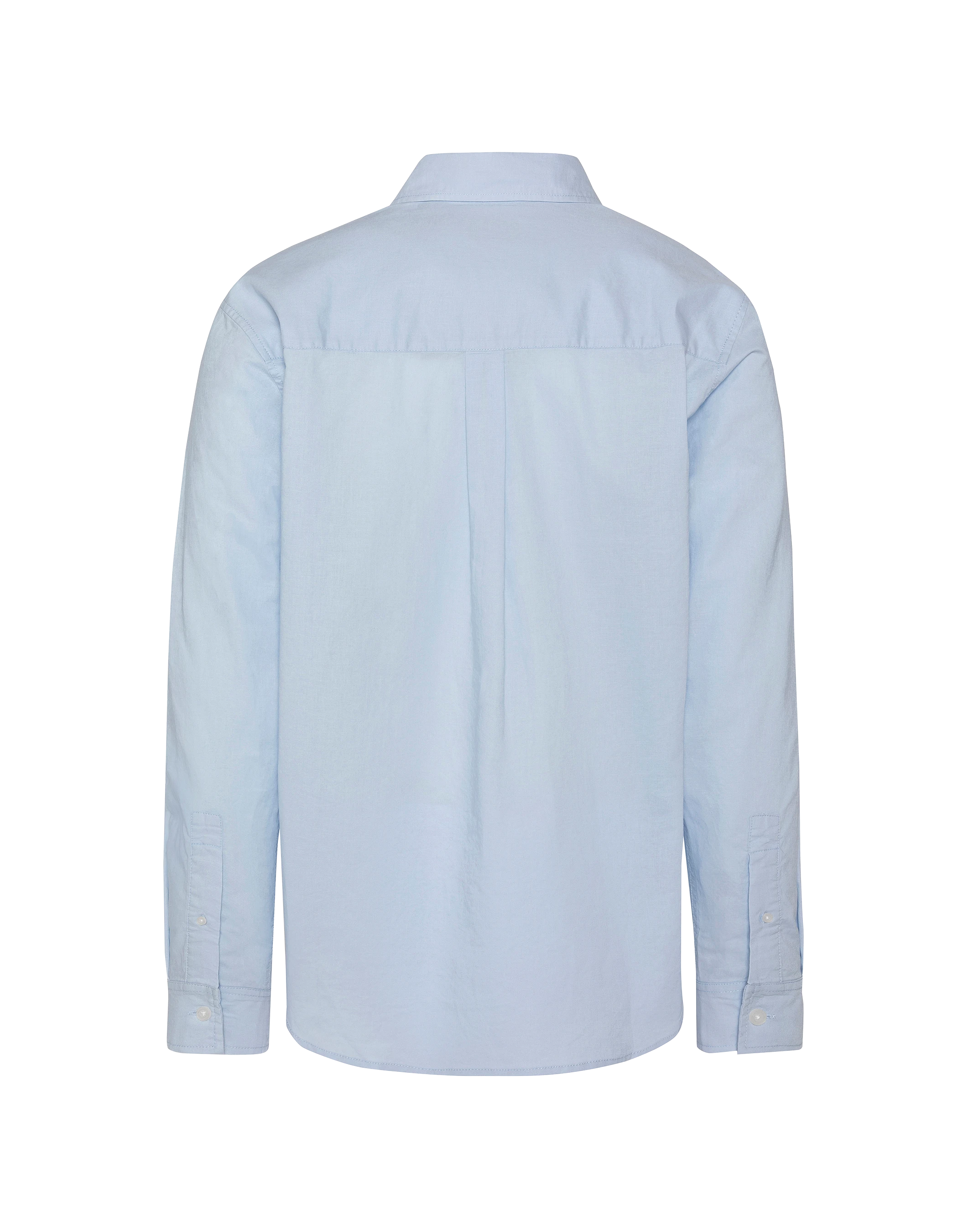 Shirt long sleeves blue with patch pocket-2