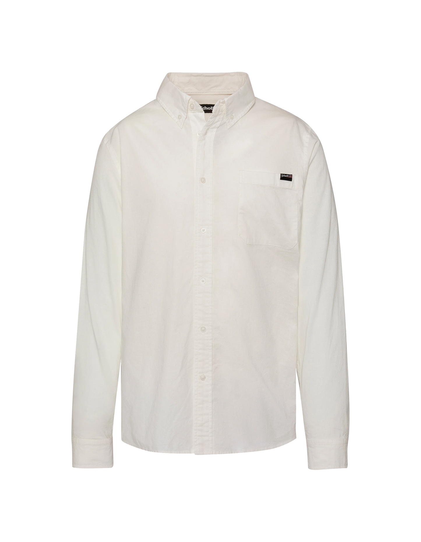 Chemise manches longues blanche avec poche plaquée