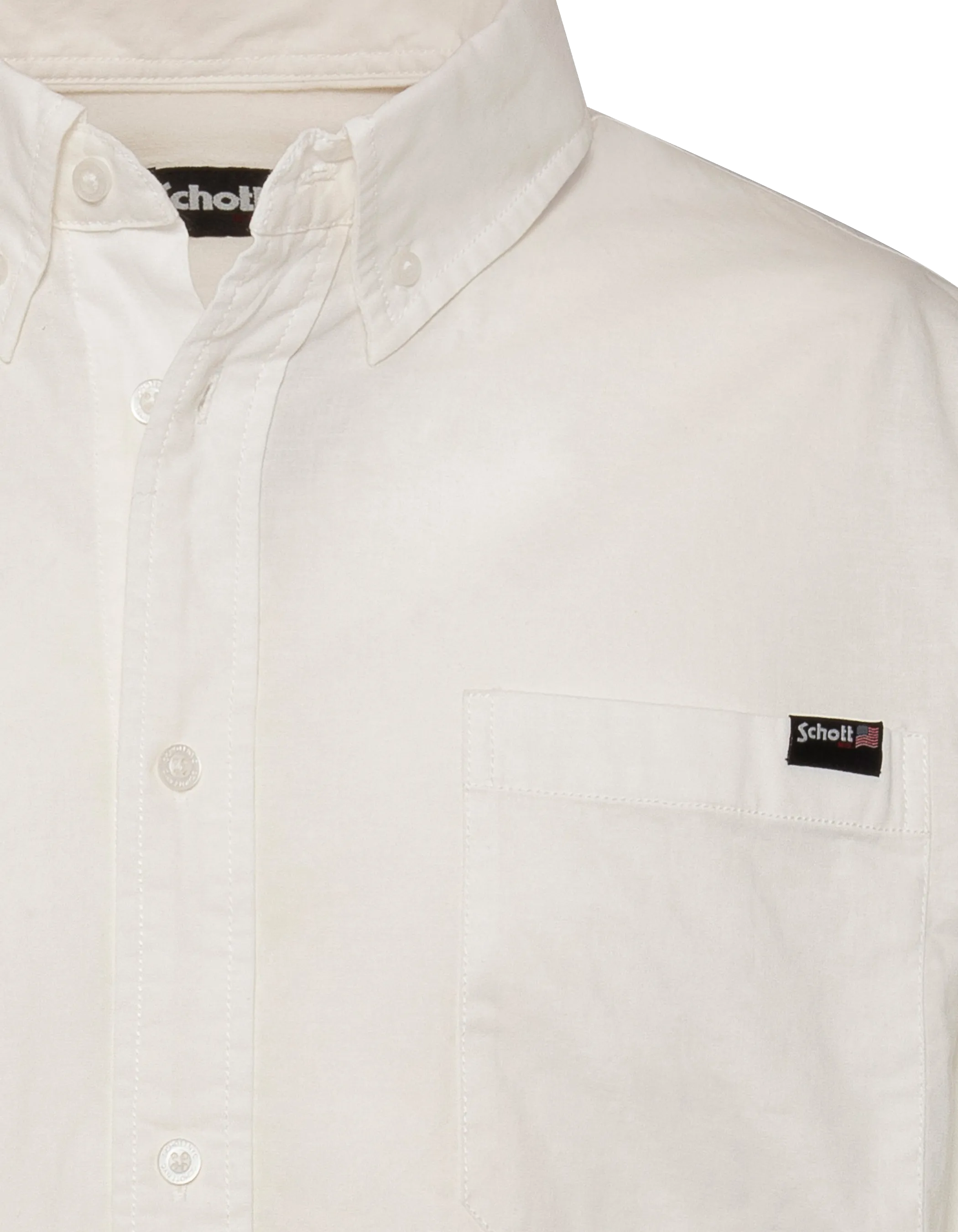 Chemise manches longues blanche avec poche plaquée-3