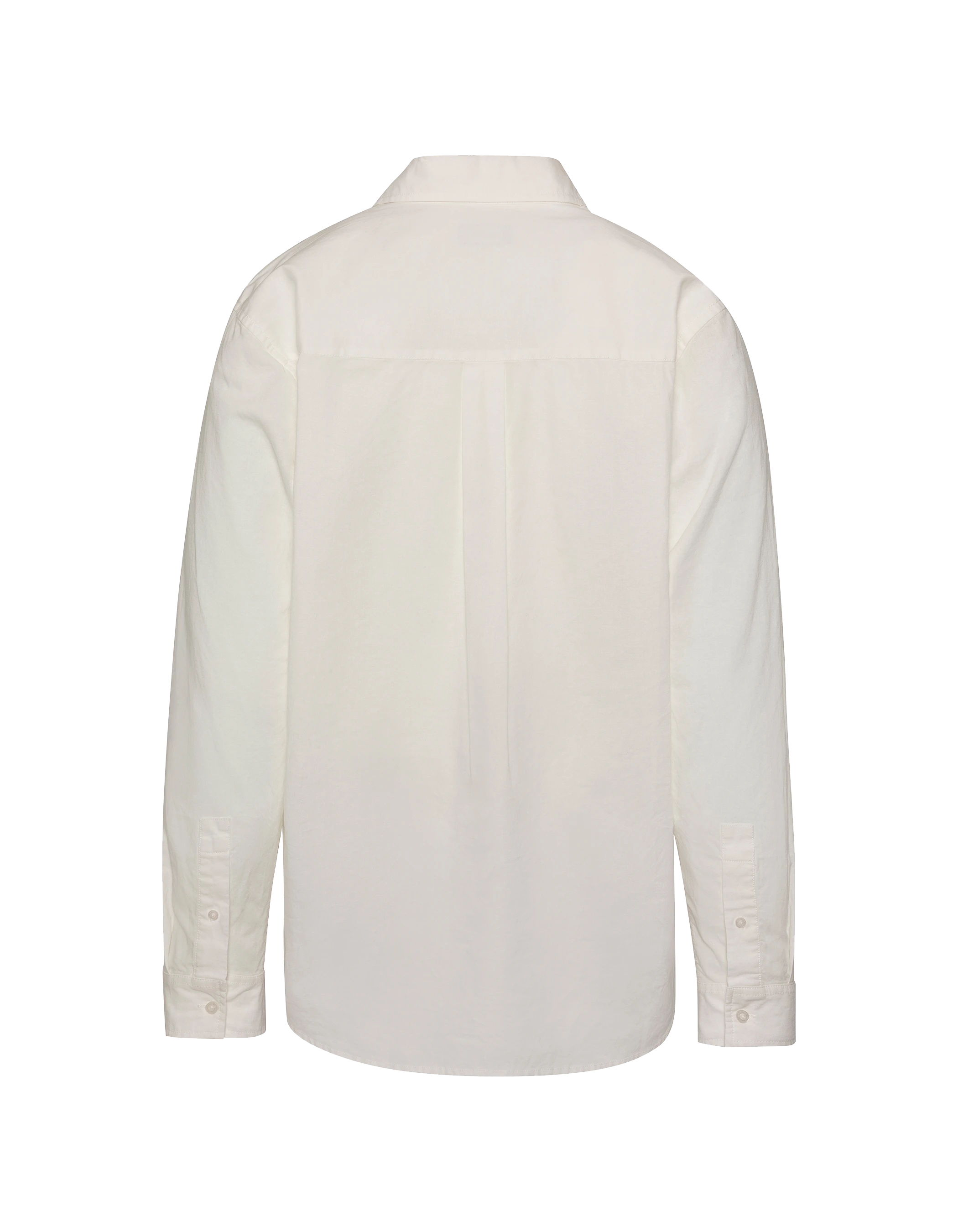 Chemise manches longues blanche avec poche plaquée-2