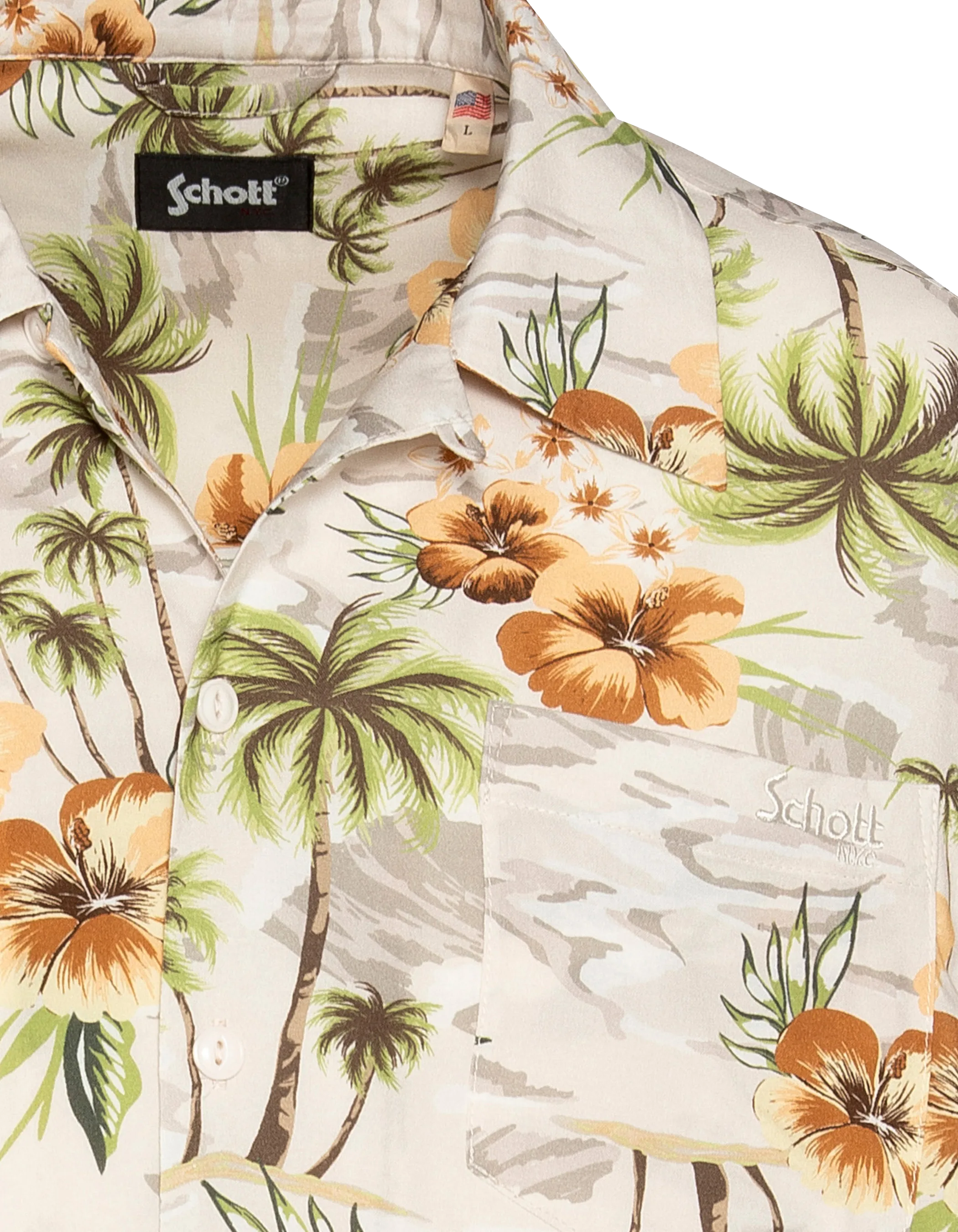 Hellbeiges Hawaiihemd-5