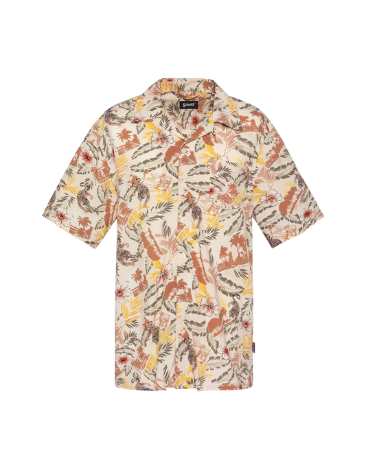 Camicia hawaiana beige chiaro