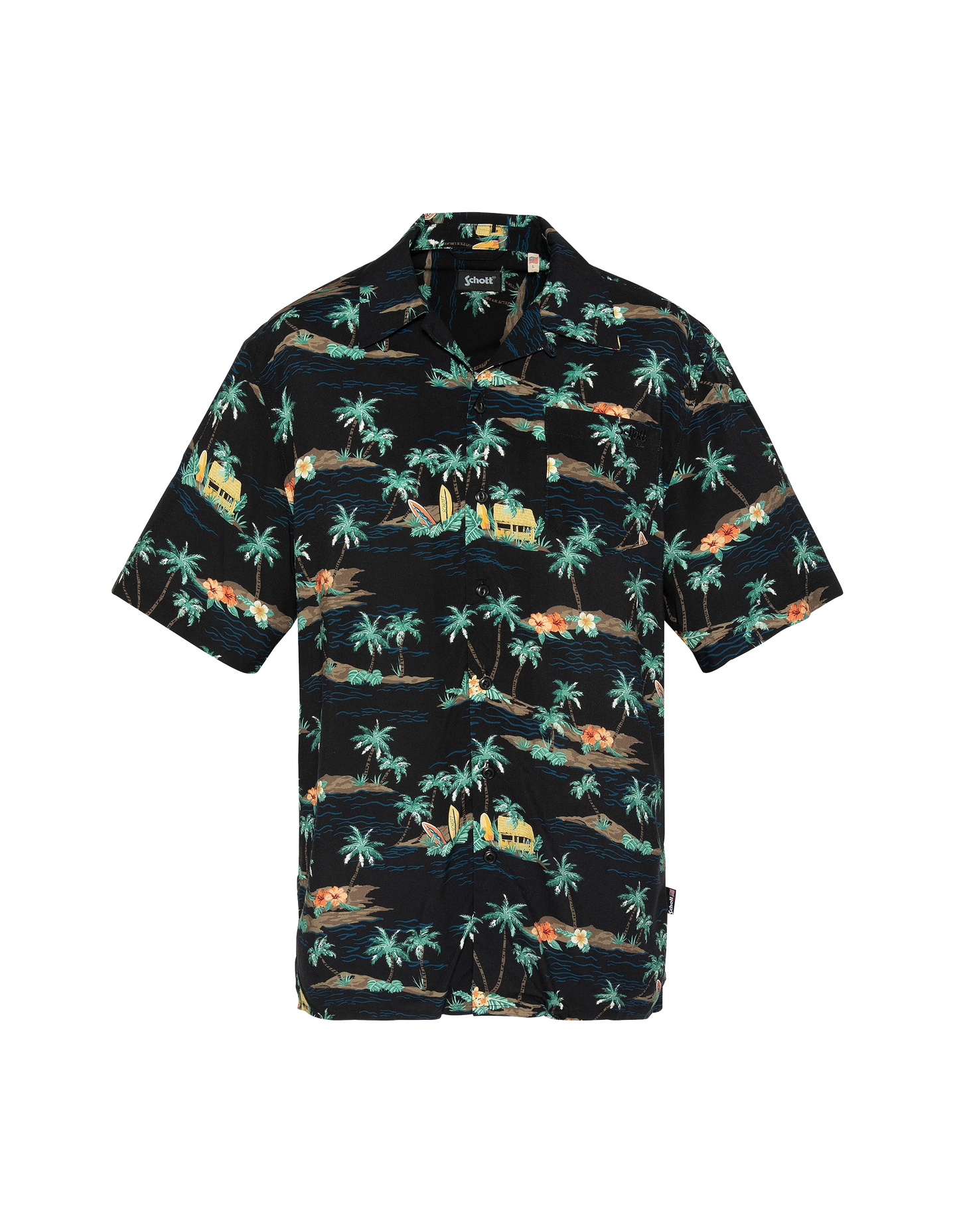 Hellschwarzes Hawaiihemd