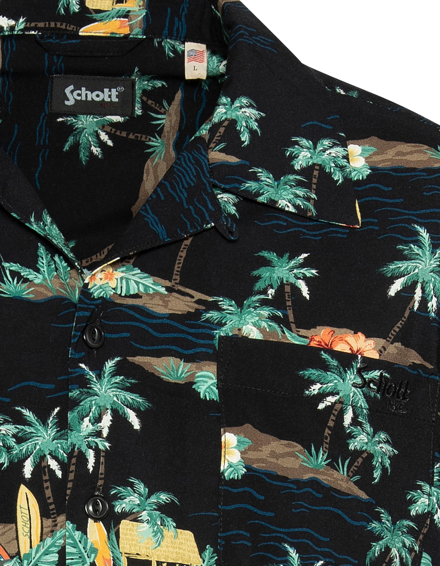 Hellschwarzes Hawaiihemd