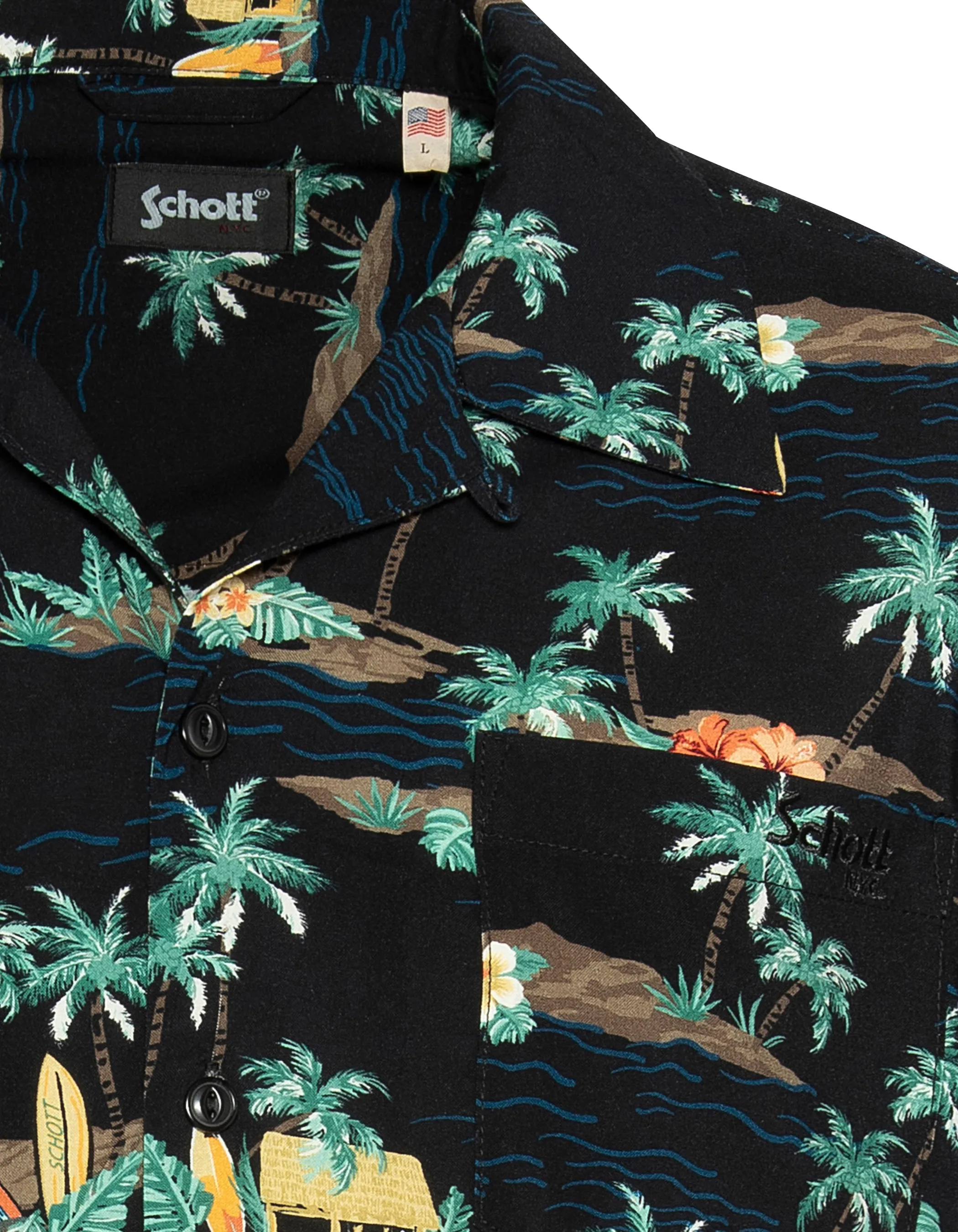 Hellschwarzes Hawaiihemd-5