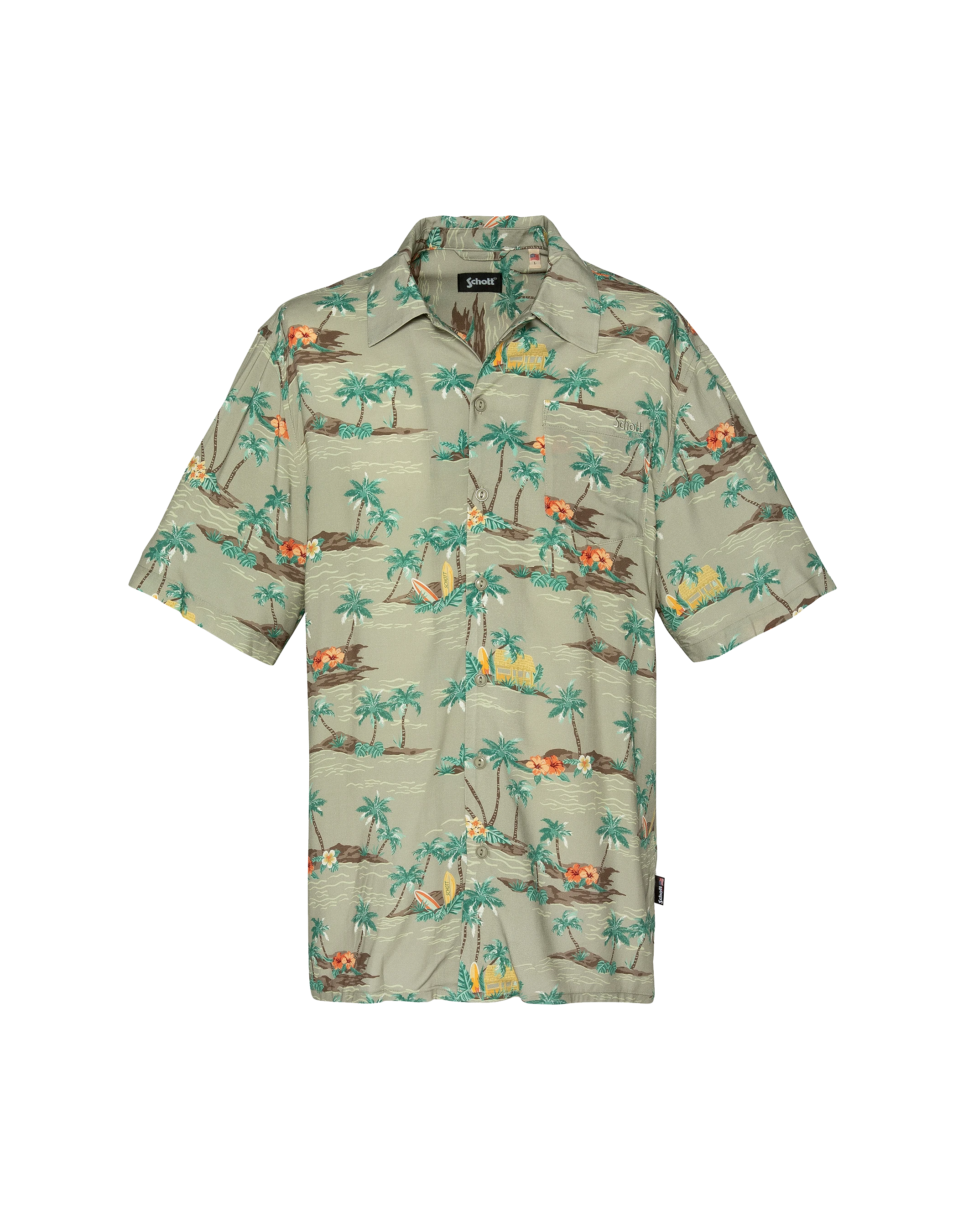 Chemisette lègere hawaienne sage-2