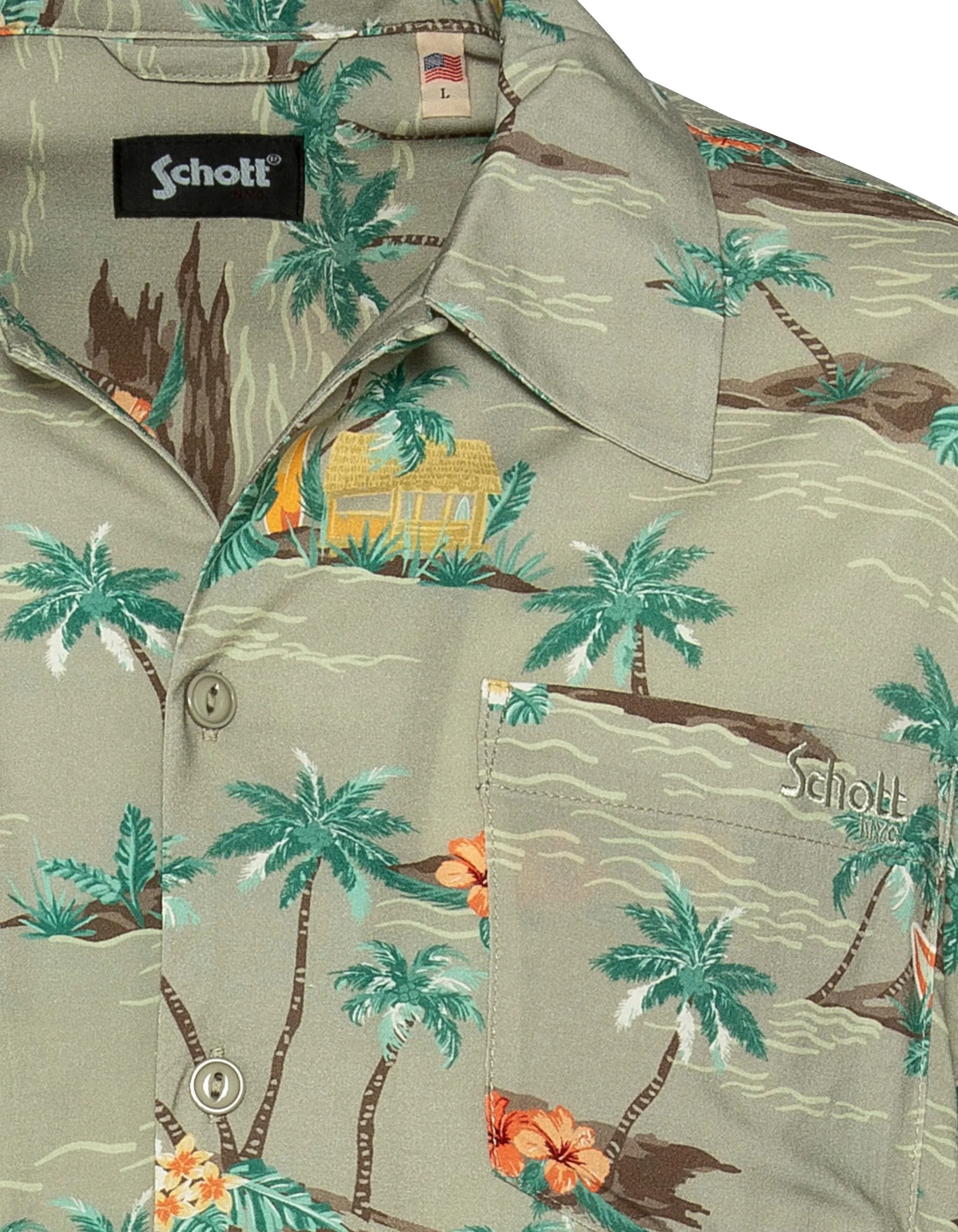 Chemisette lègere hawaienne sage-5