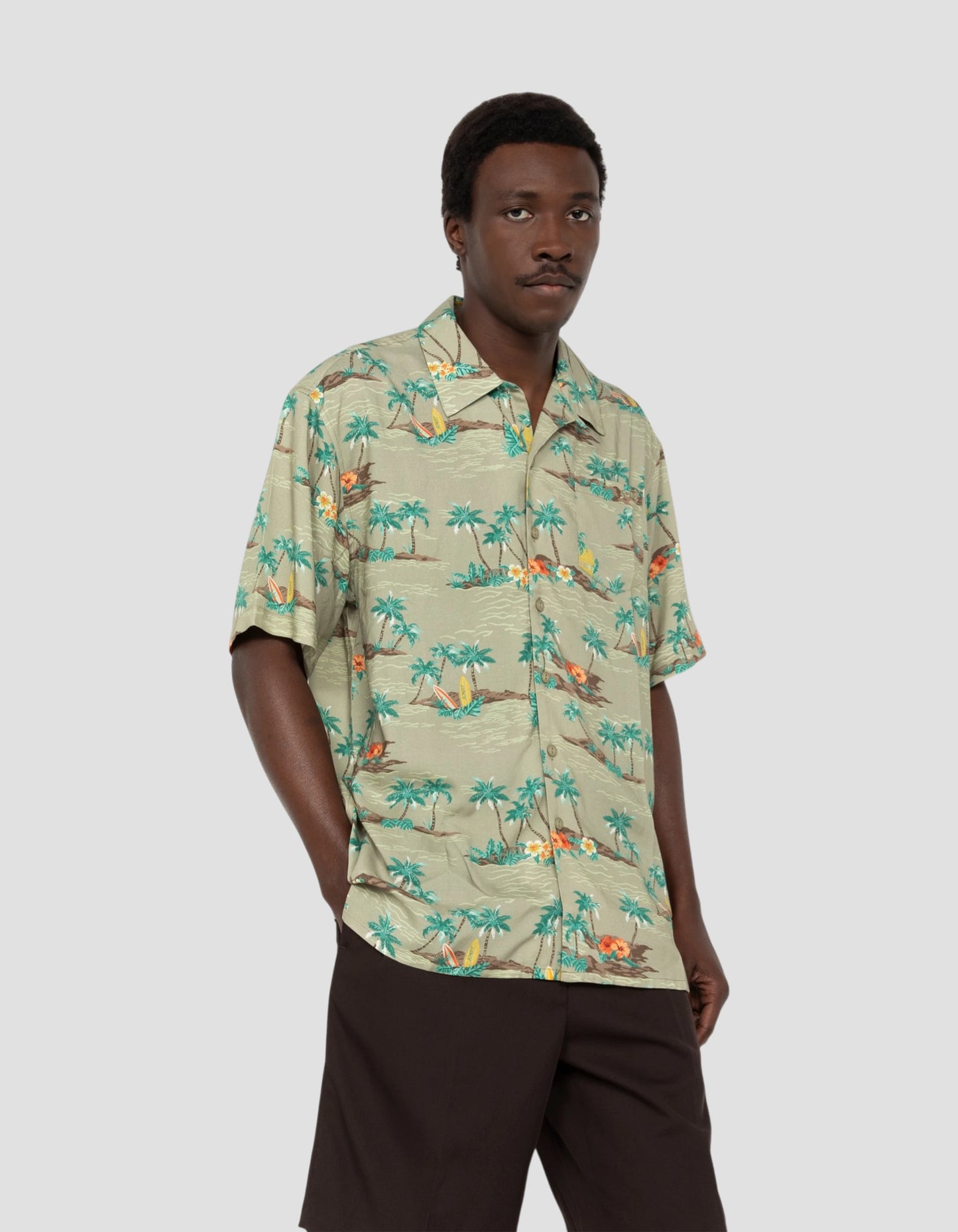 Chemisette lègere hawaienne sage