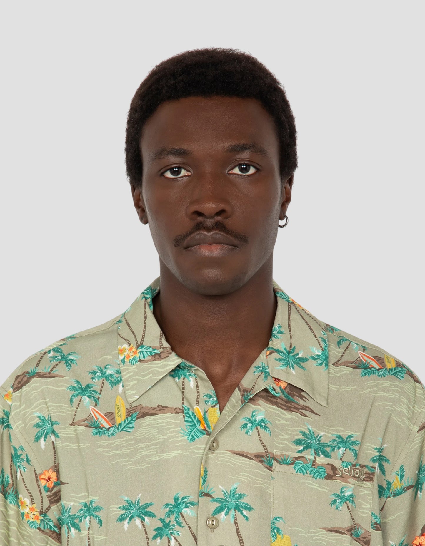 Chemisette lègere hawaienne sage