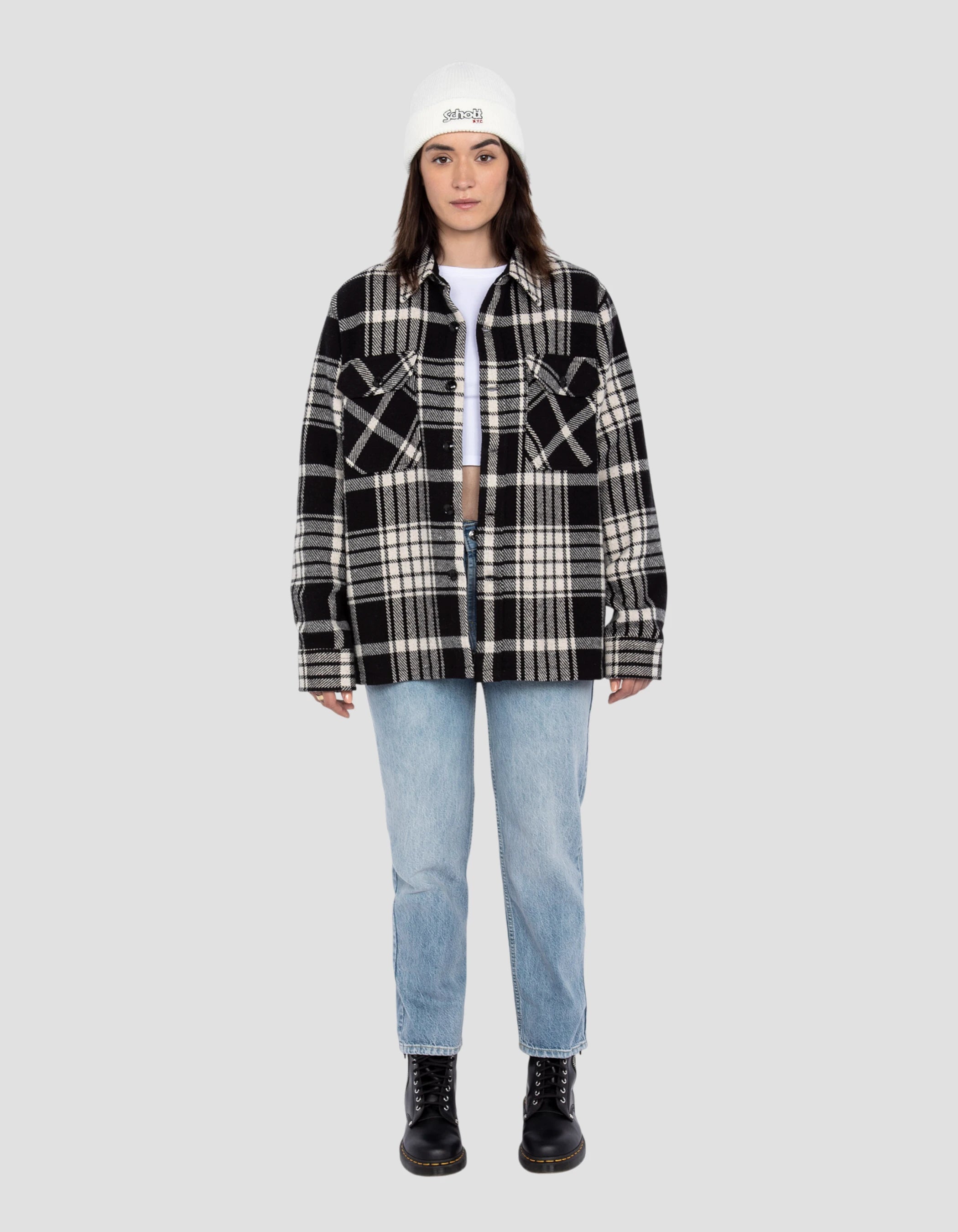 Surchemise à carreaux noirs-1