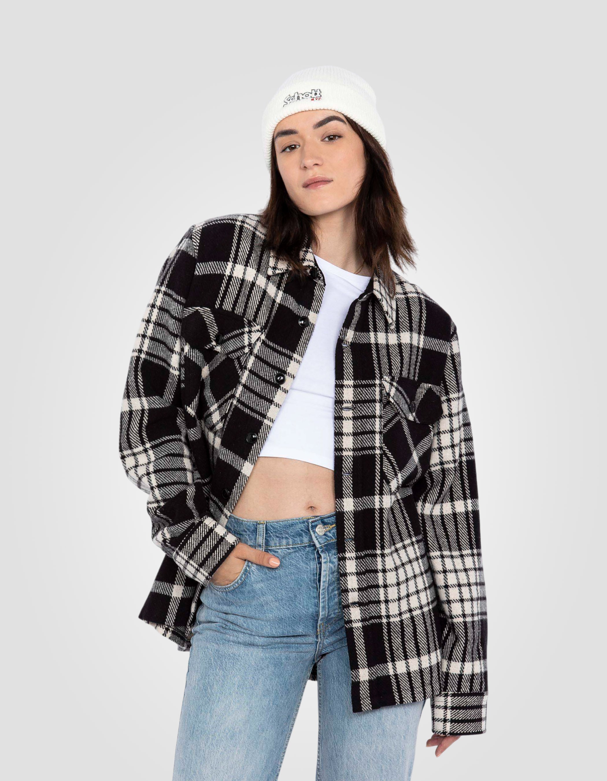 Surchemise à carreaux noirs-4