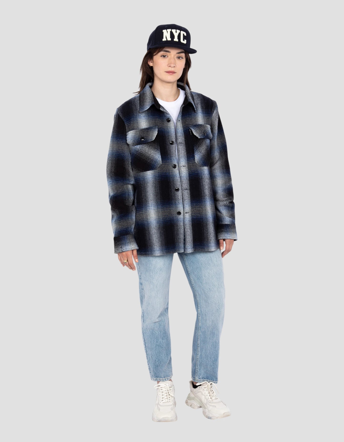 Surchemise à carreaux bleus