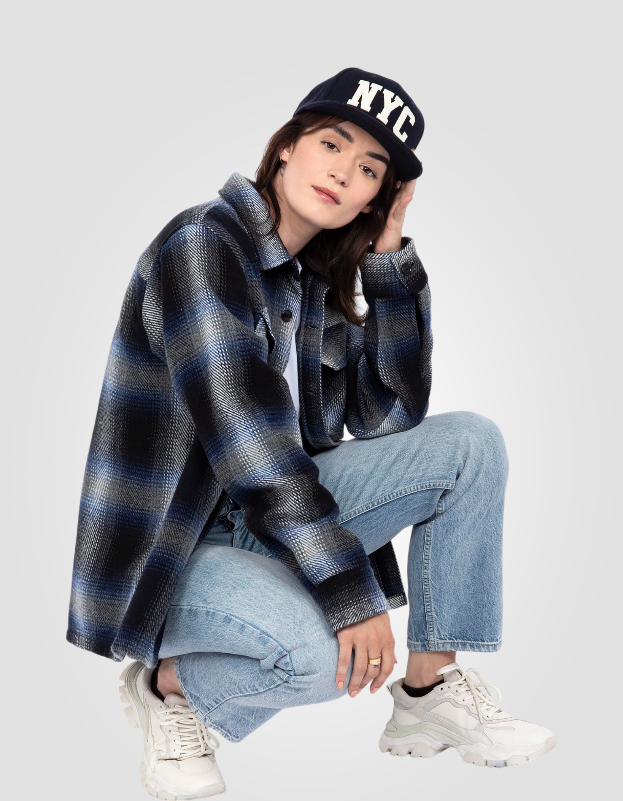 Surchemise à carreaux bleus-4