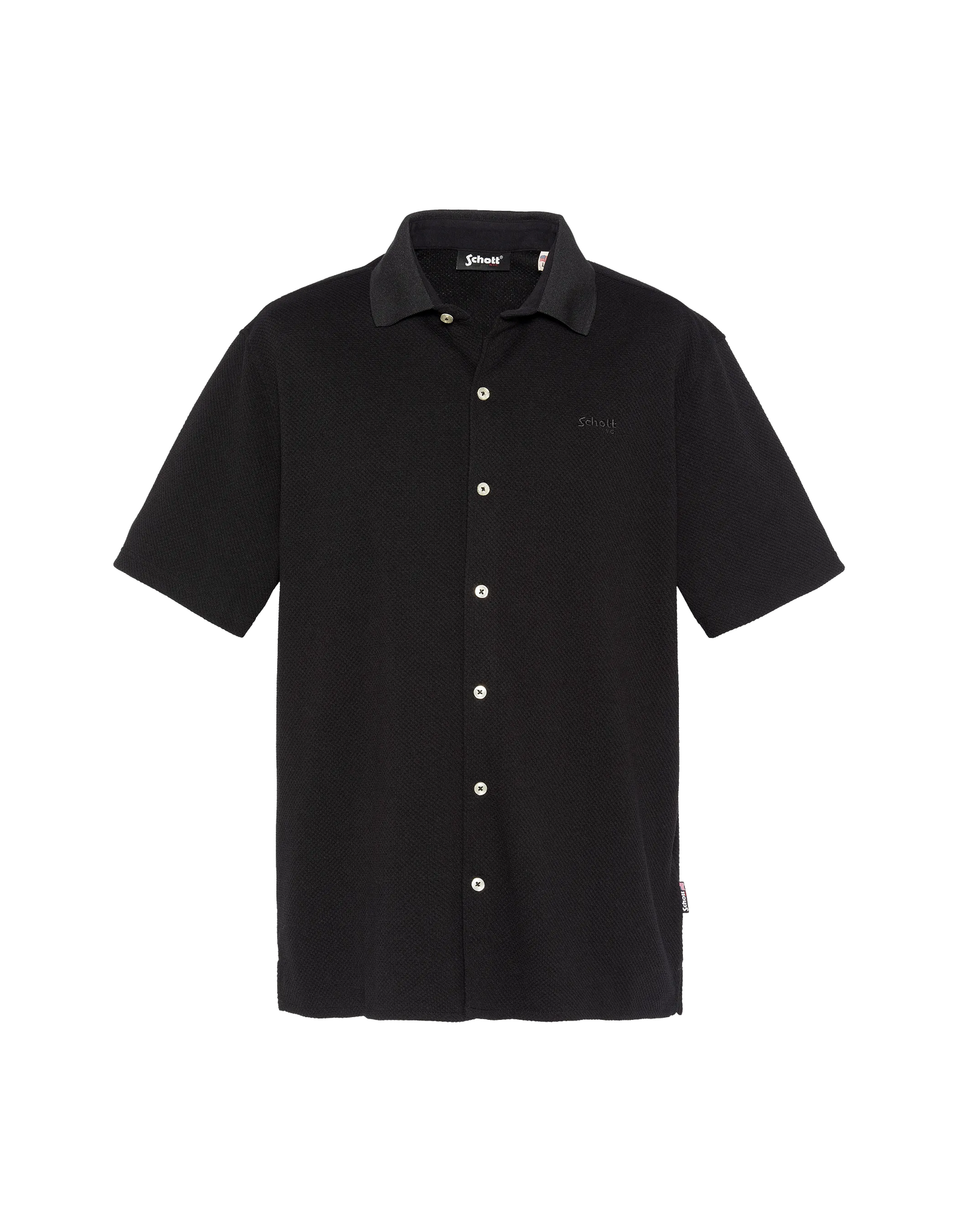 Chemisette en maille noire effet gaufré