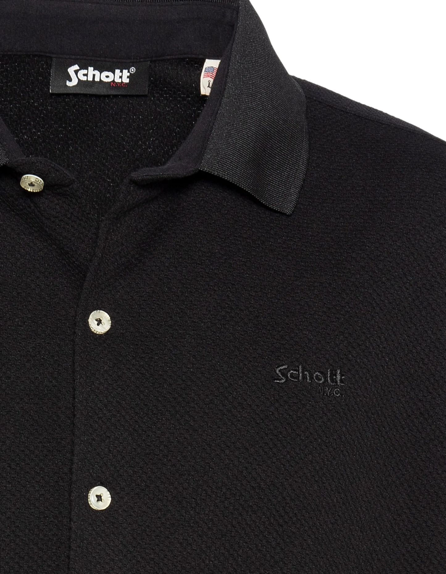 Chemisette en maille noire effet gaufré