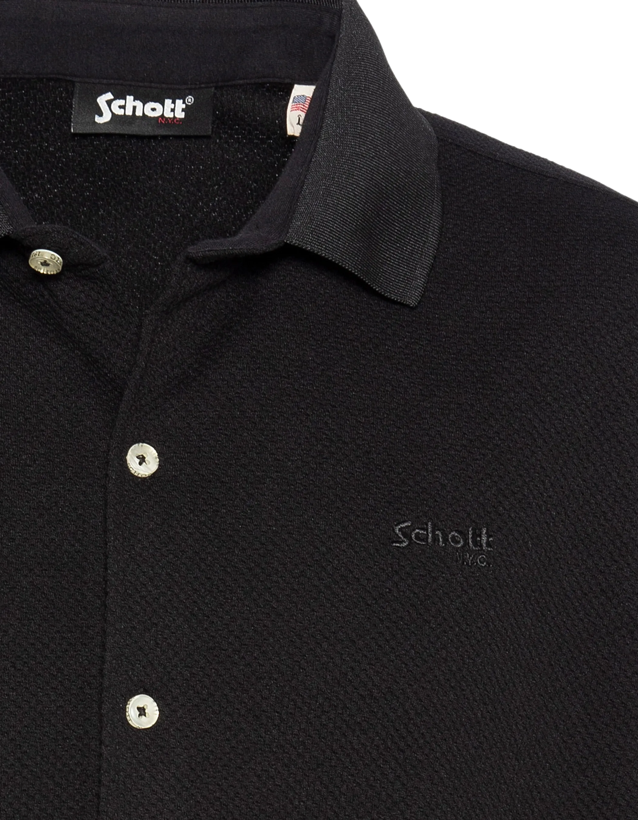 Chemisette en maille noire effet gaufré-6