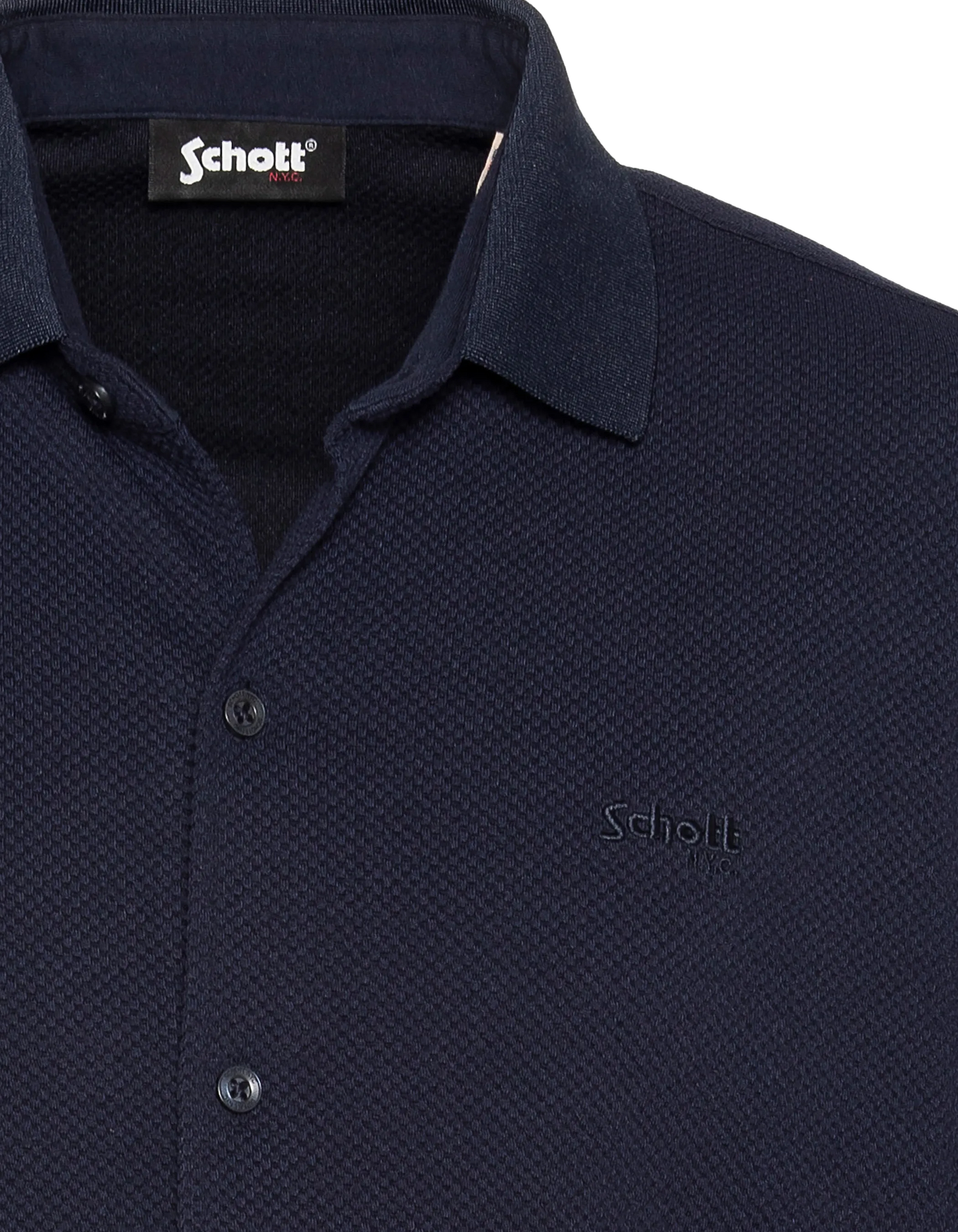 Navy blue knit shirt waffle knit