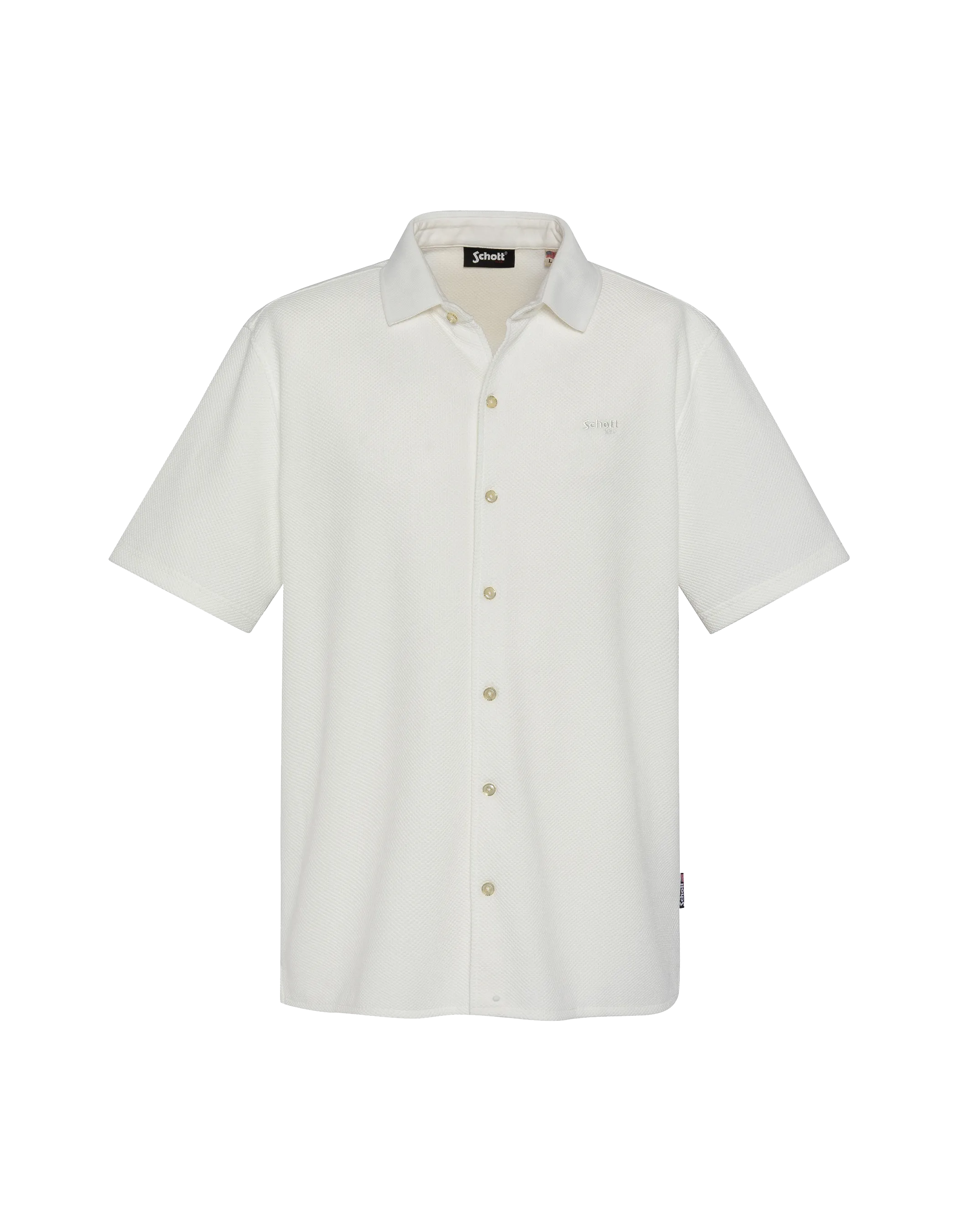 Chemisette en maille blanche effet gaufré-2