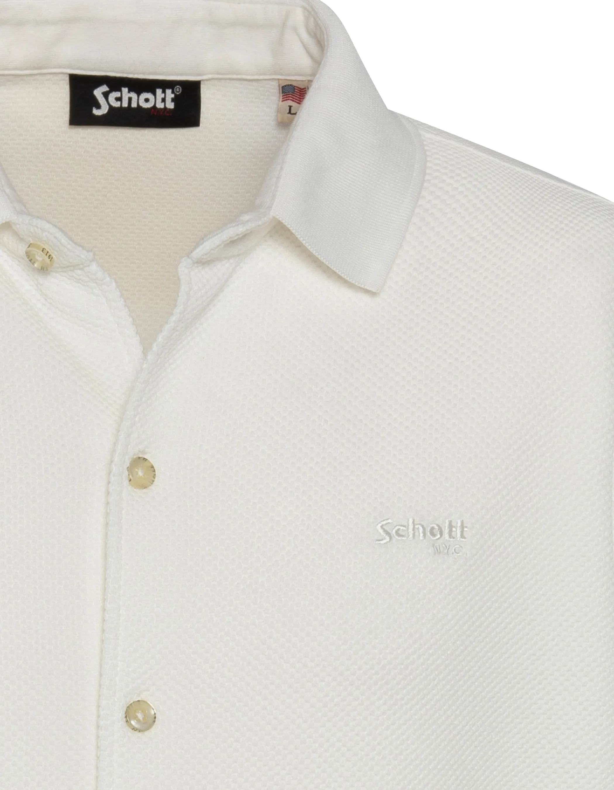 Chemisette en maille blanche effet gaufré-5