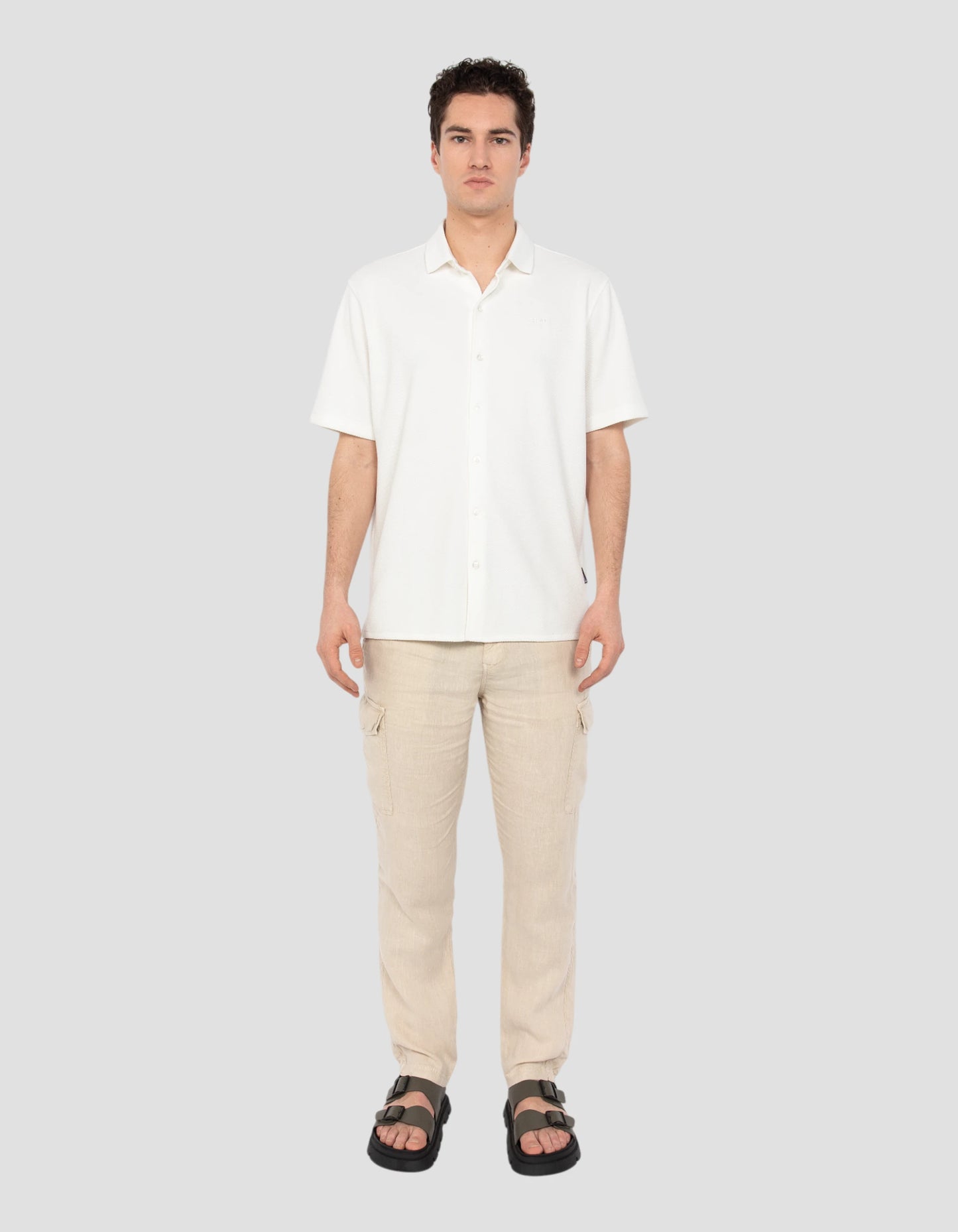 Chemisette en maille blanche effet gaufré