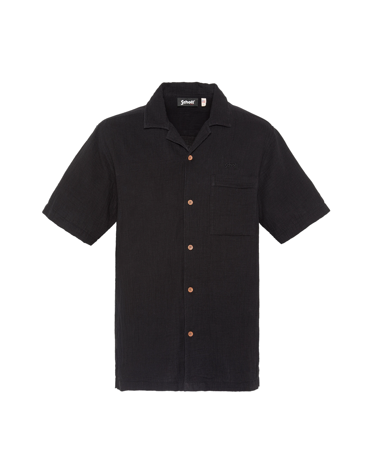 Schwarzes Hemd aus Baumwollgaze