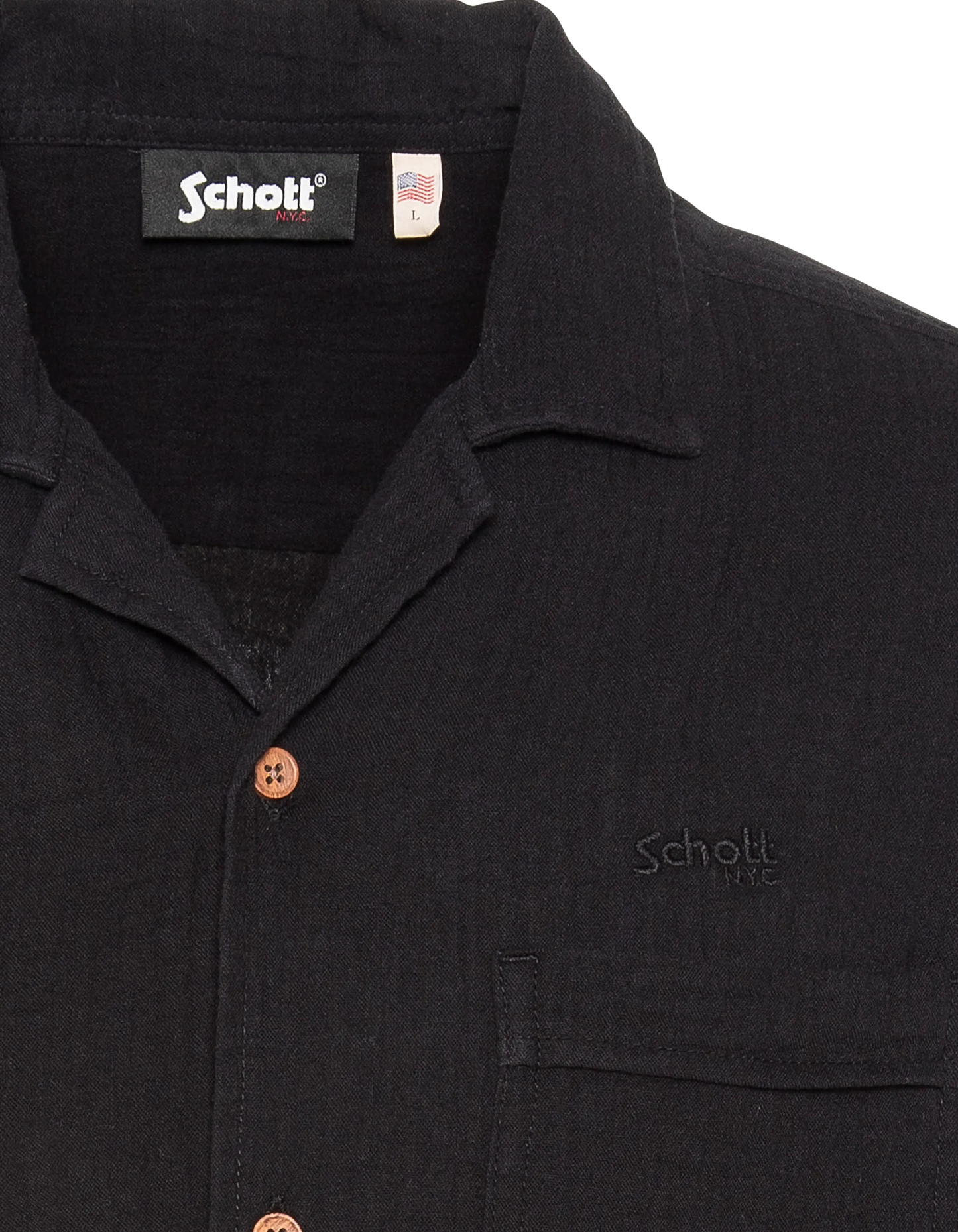 Schwarzes Hemd aus Baumwollgaze