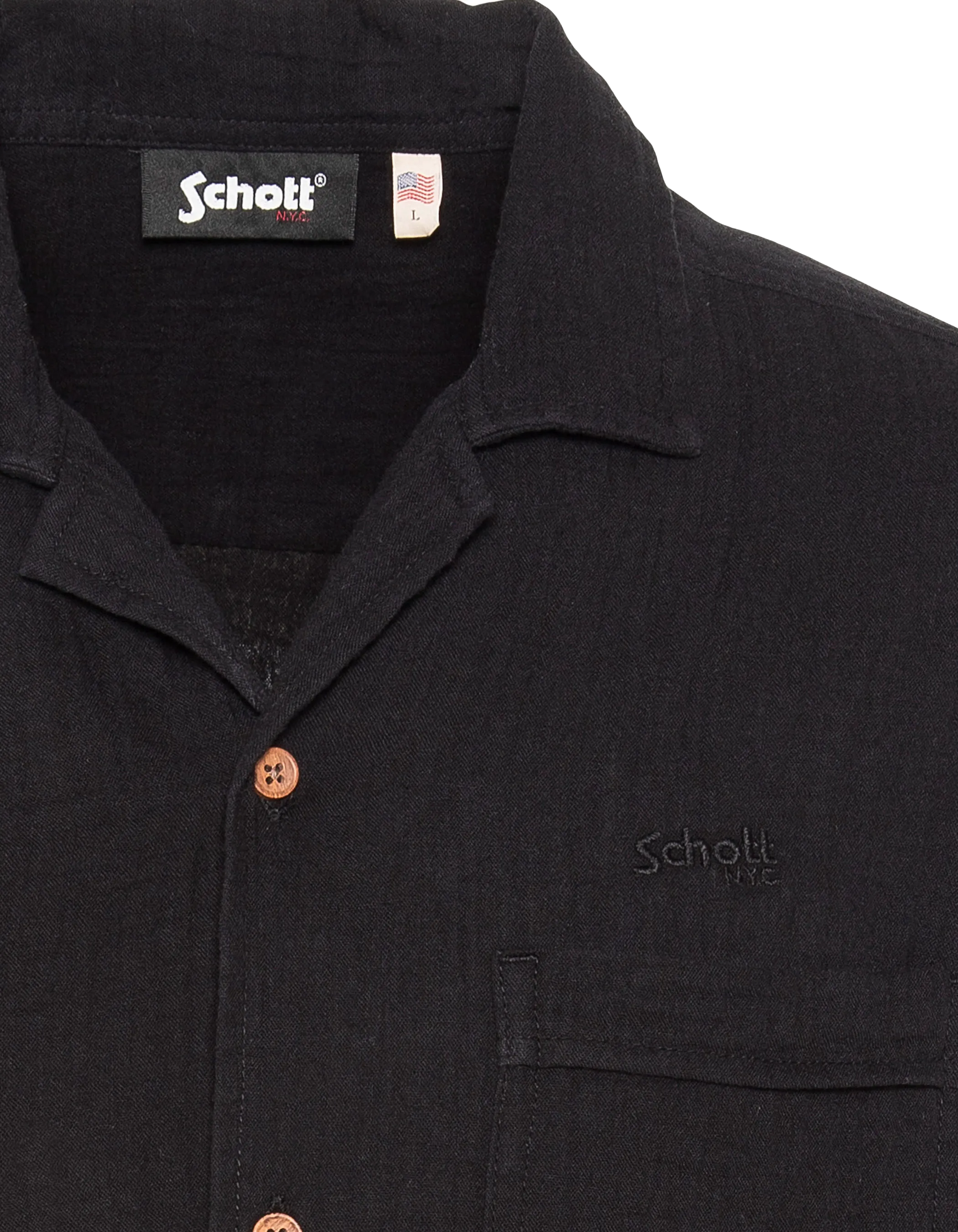 Schwarzes Hemd aus Baumwollgaze-5