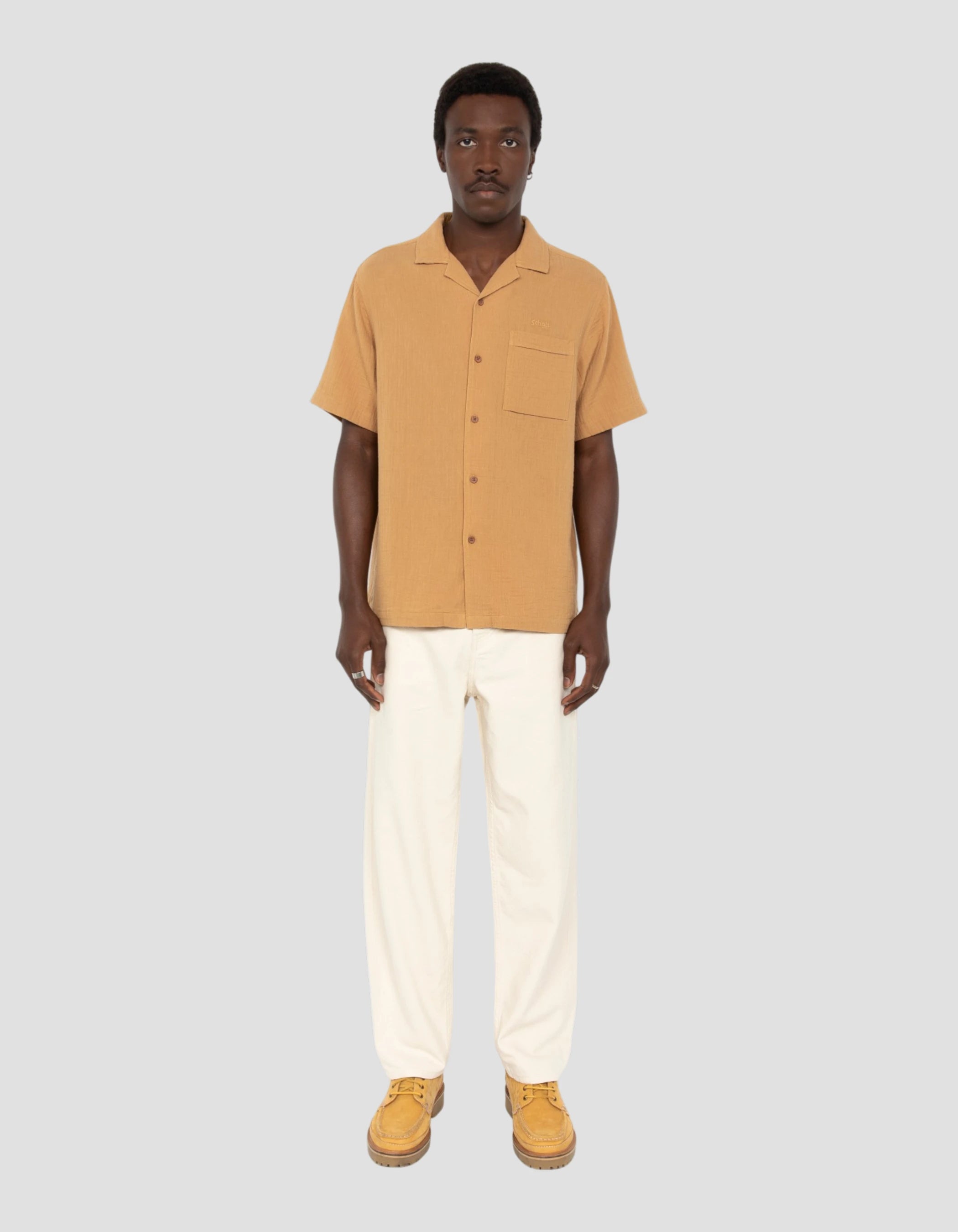 Chemisette miel en gaze de coton-1