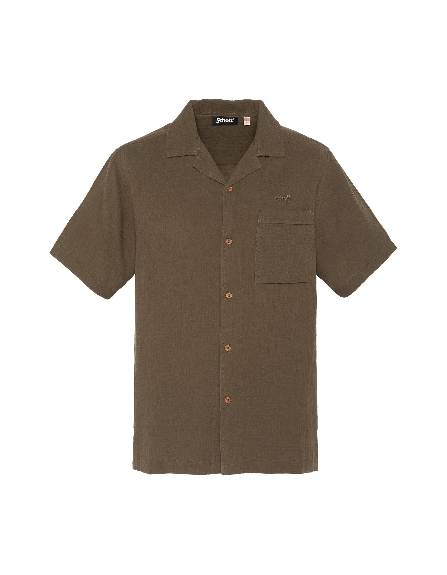 Khaki cotton gauze shirt