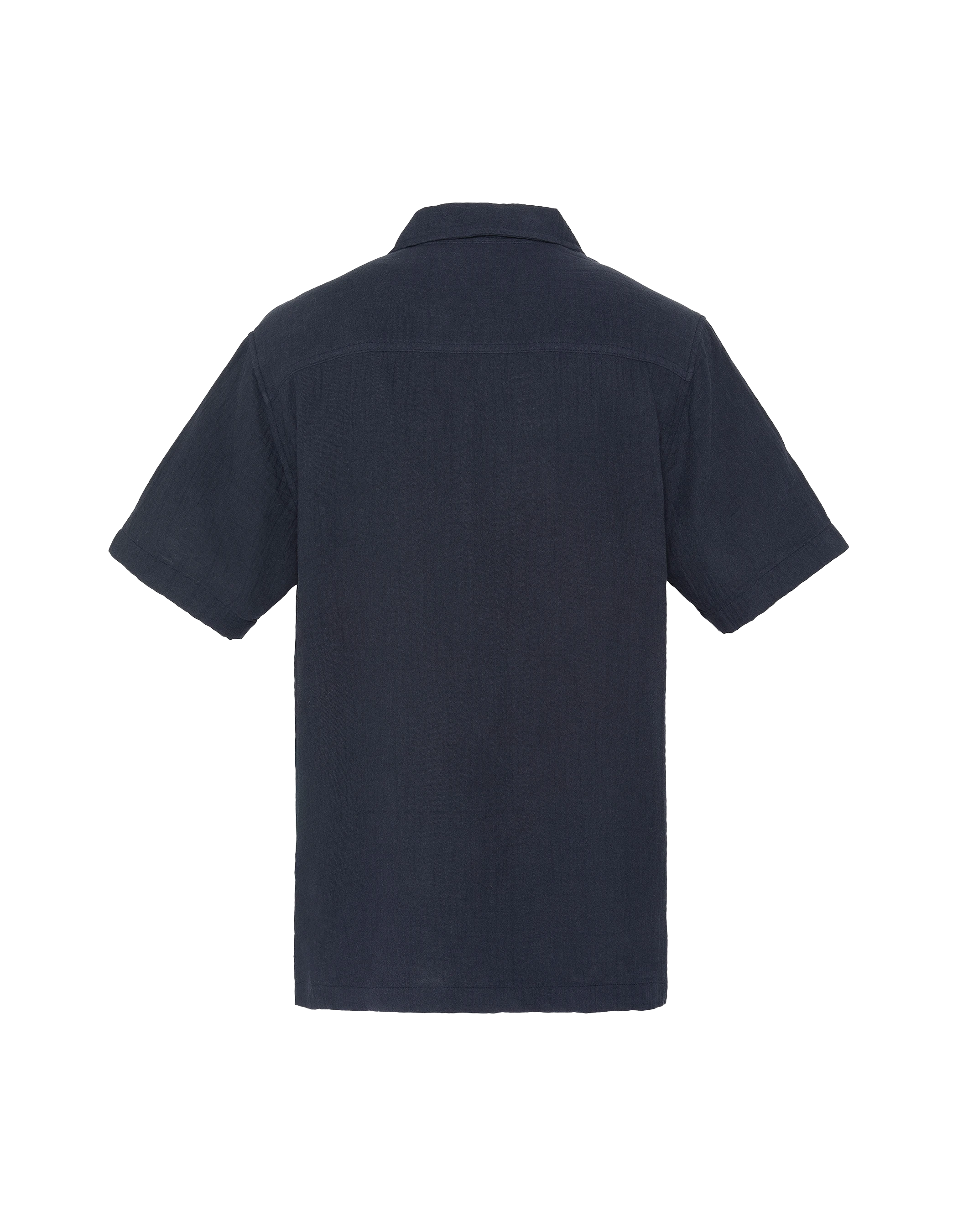 Marineblaues Hemd aus Baumwollgaze-2